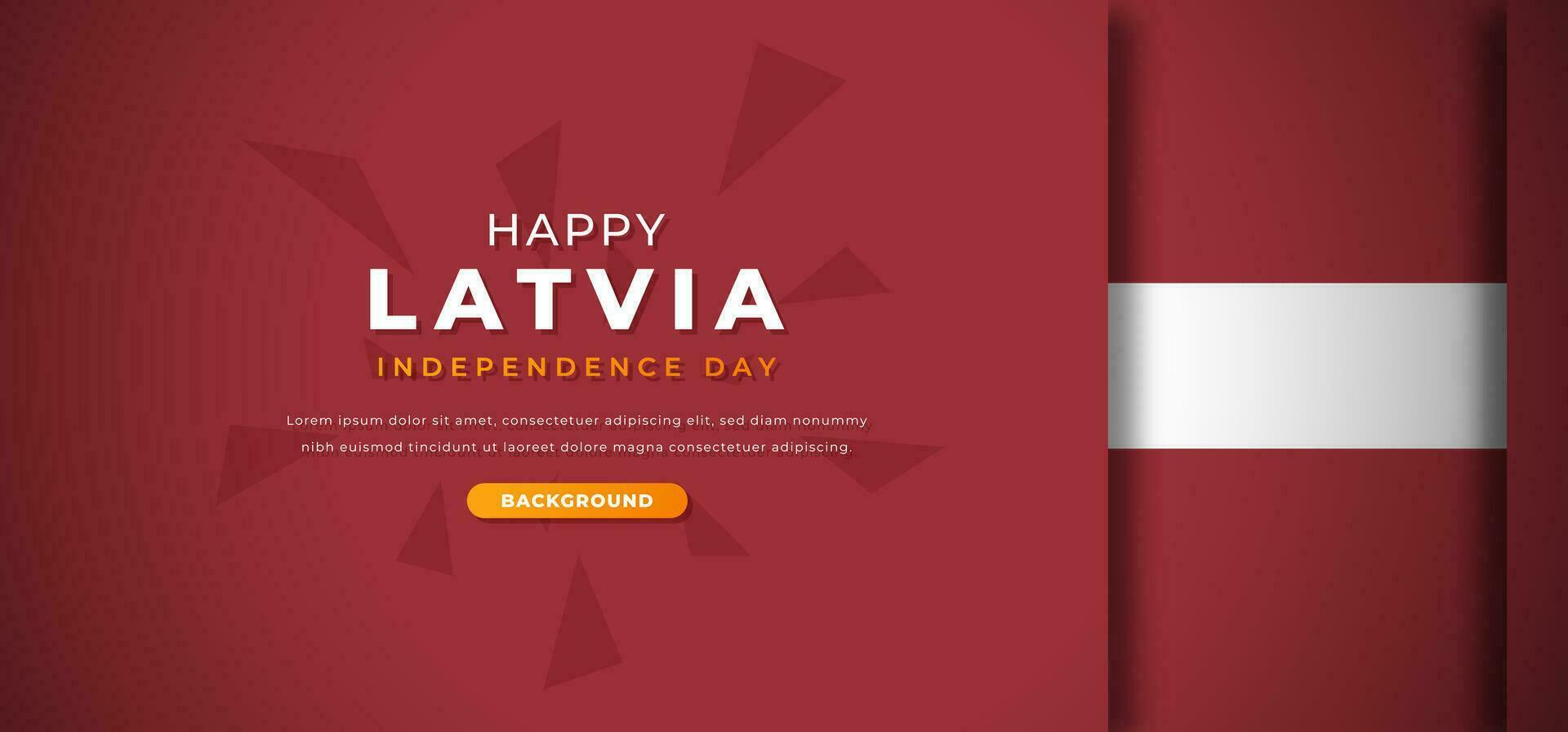 Happy Latvia Independence Day Design Paper Cut Shapes Background Illustration for Poster, Banner, Advertising, Greeting Card vector