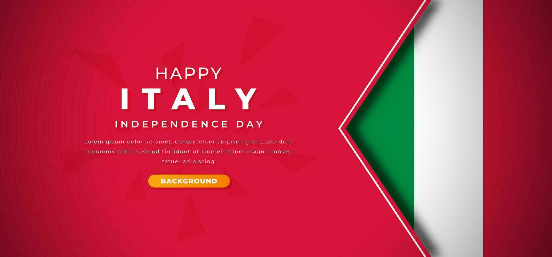 Happy Italy Independence Day Design Paper Cut Shapes Background Illustration for Poster, Banner, Advertising, Greeting Card vector