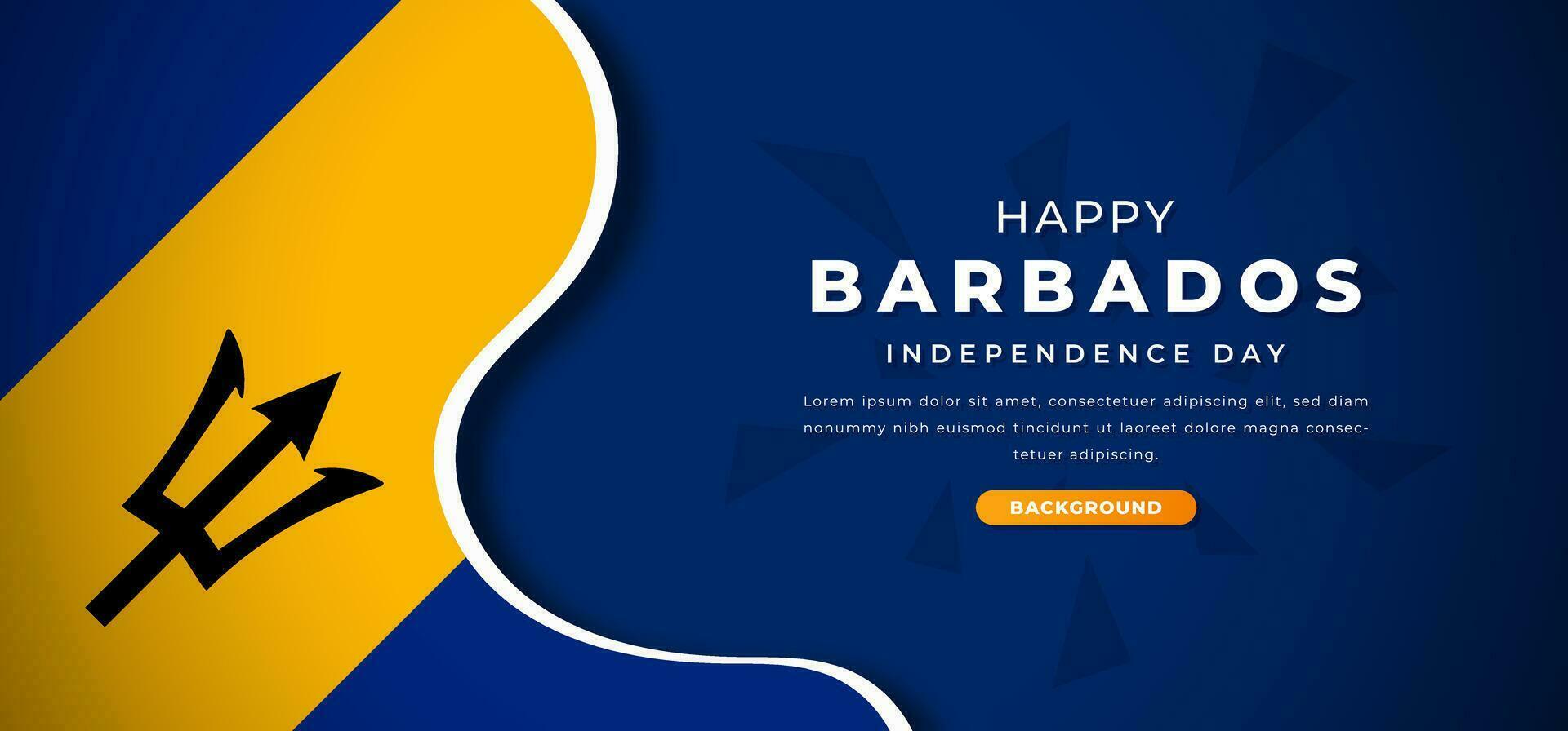 Happy Barbados Independence Day Design Paper Cut Shapes Background Illustration for Poster, Banner, Advertising, Greeting Card vector