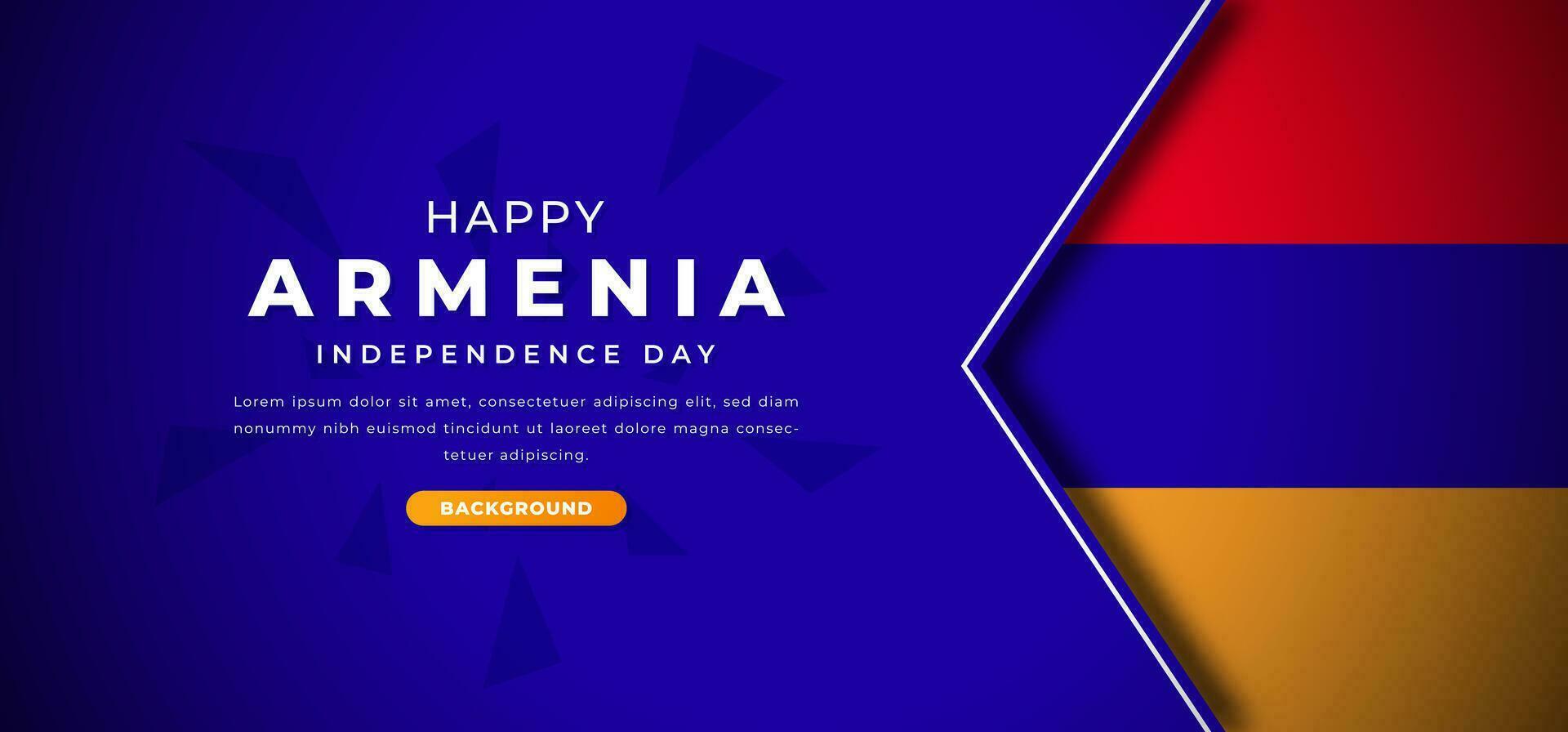 contento Armenia independencia día diseño papel cortar formas antecedentes ilustración para póster, bandera, publicidad, saludo tarjeta vector