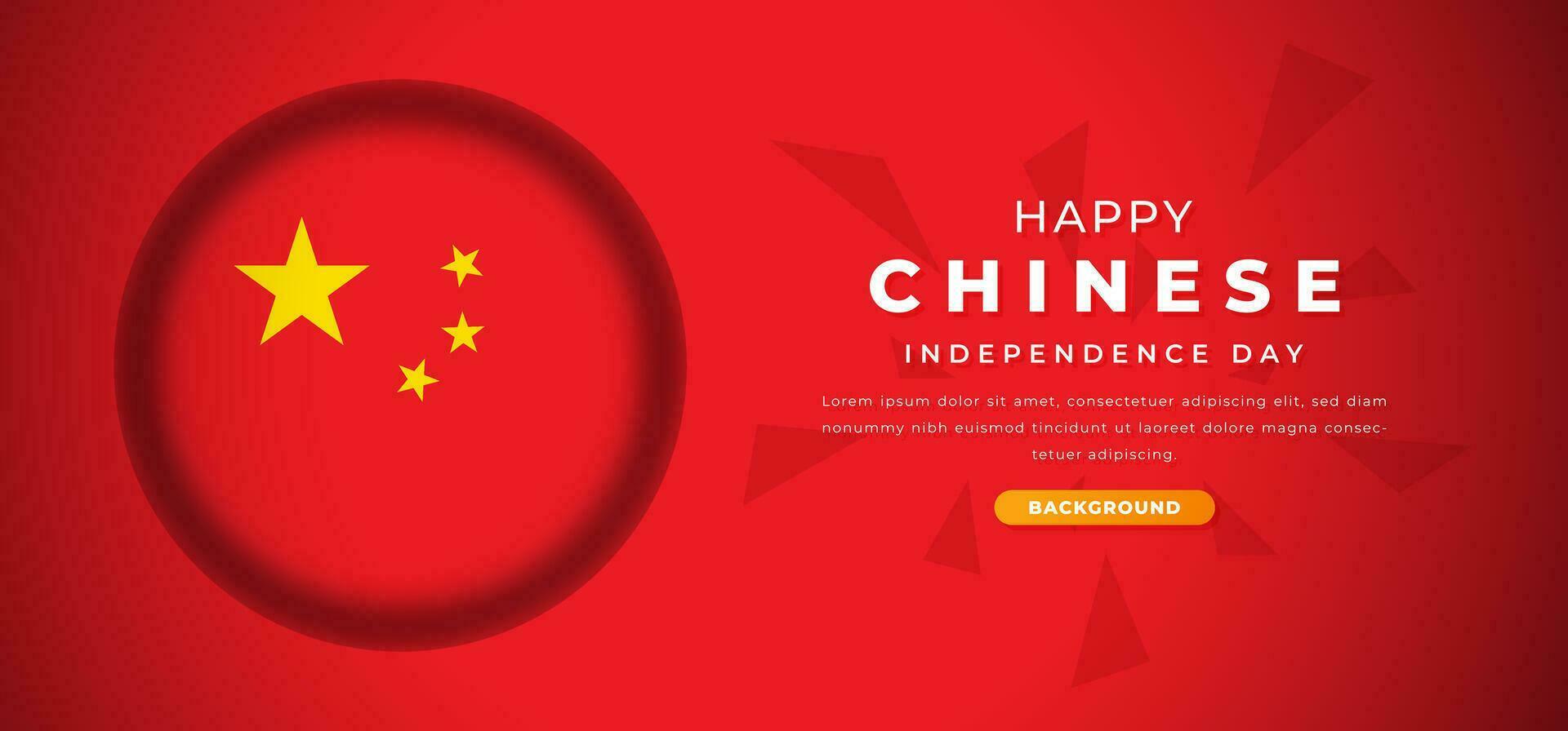 Happy Chinese Independence Day Design Paper Cut Shapes Background Illustration for Poster, Banner, Advertising, Greeting Card vector