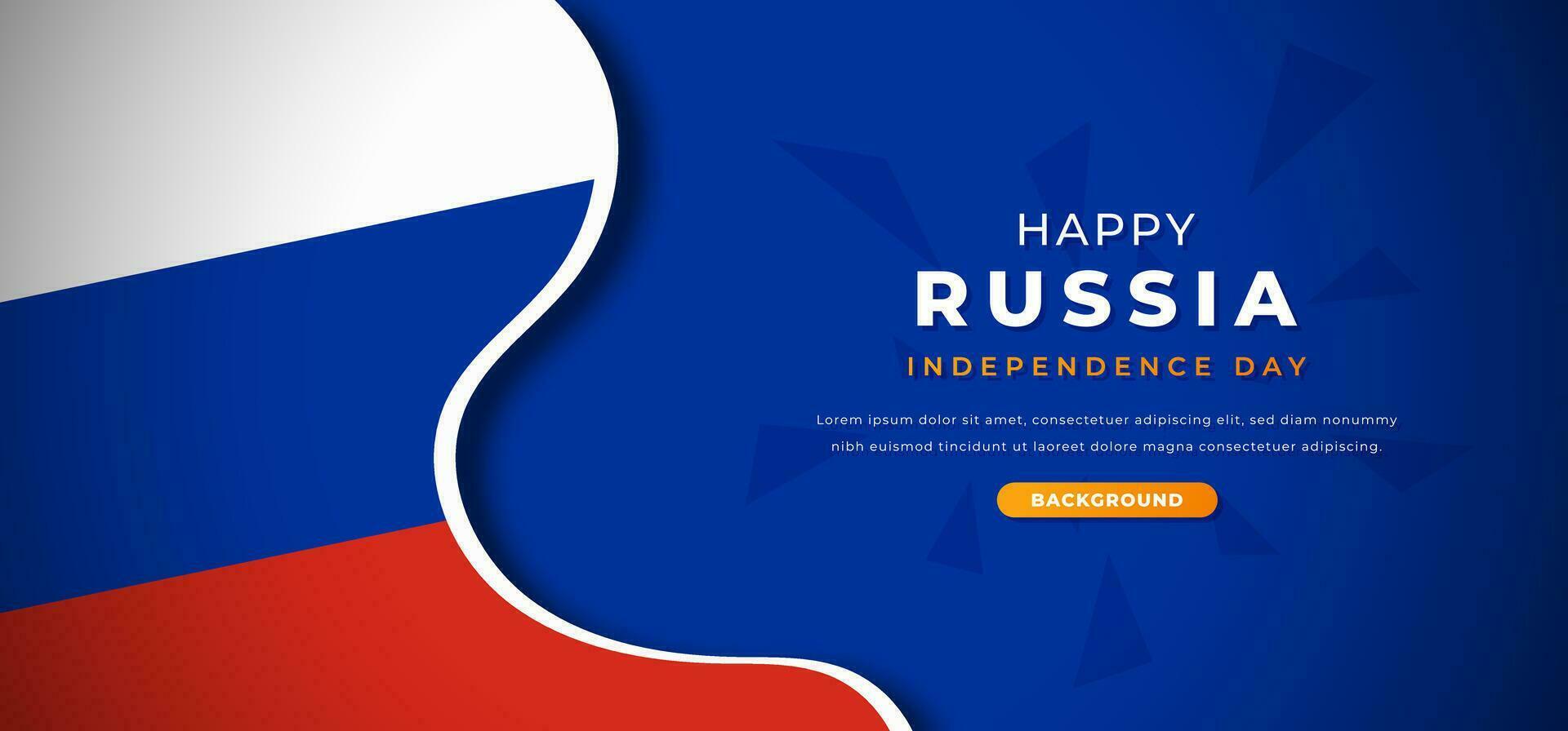 Happy Russia Independence Day Design Paper Cut Shapes Background Illustration for Poster, Banner, Advertising, Greeting Card vector