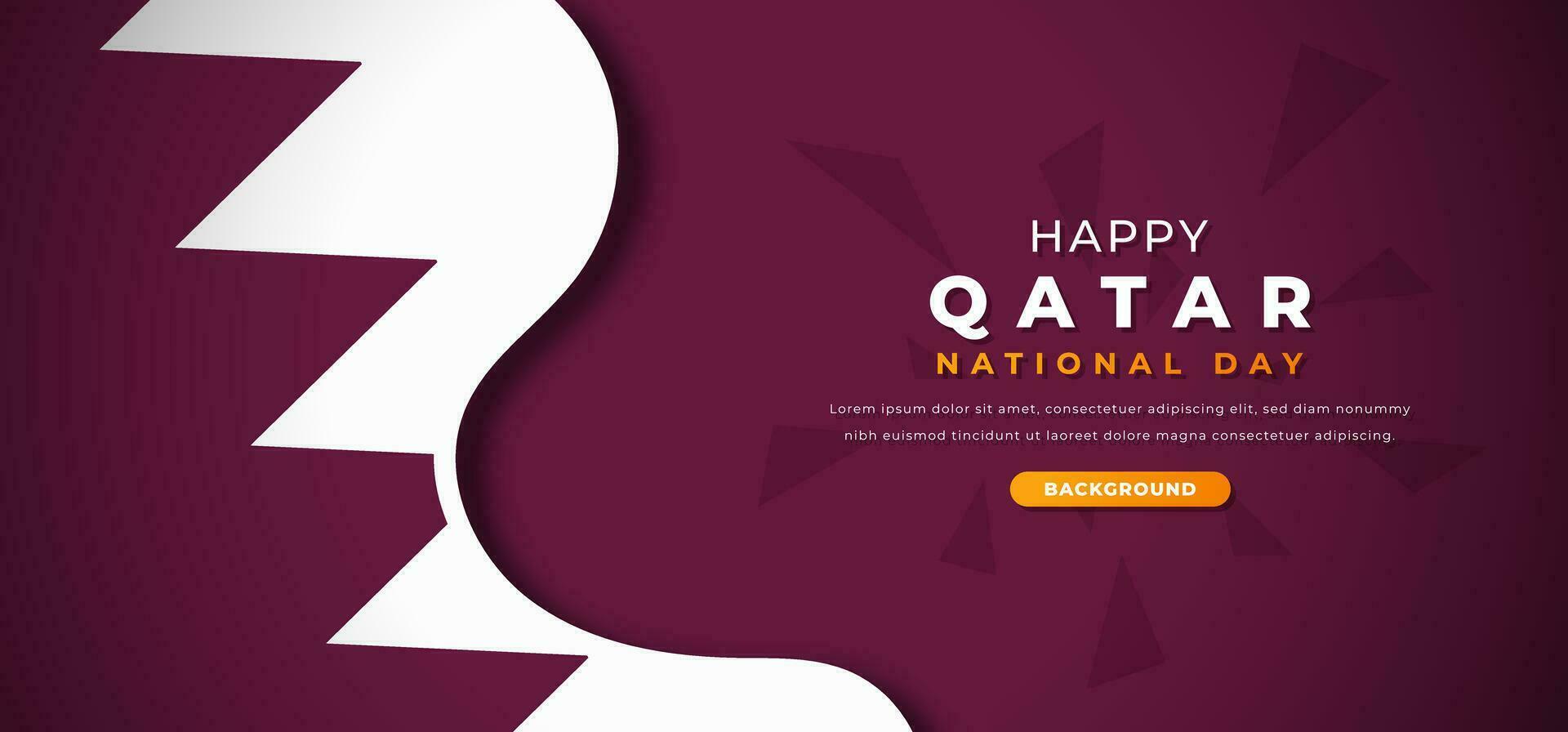 Happy Qatar National Day Design Paper Cut Shapes Background Illustration for Poster, Banner, Advertising, Greeting Card vector
