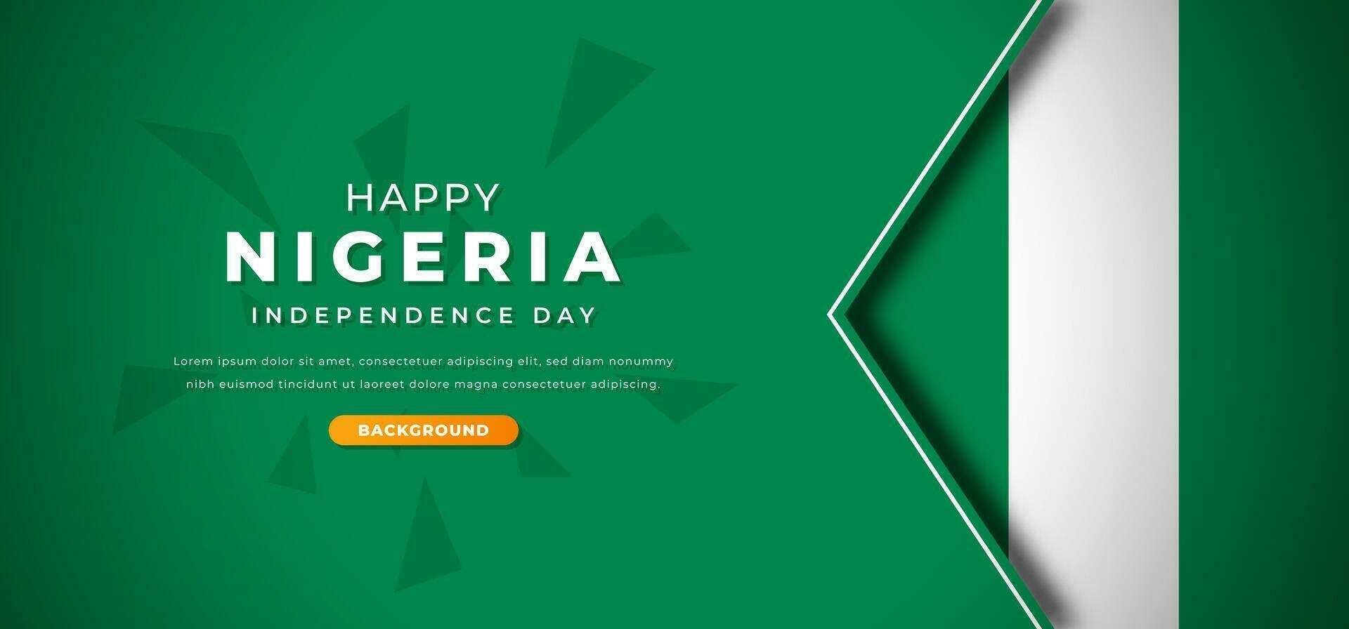 Happy Nigeria Independence Day Design Paper Cut Shapes Background Illustration for Poster, Banner, Advertising, Greeting Card vector