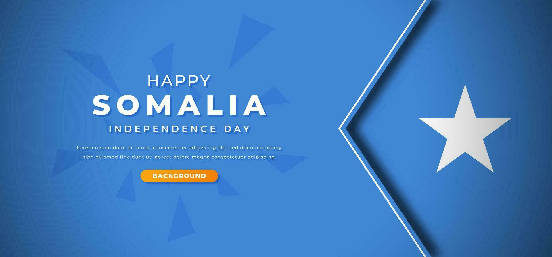 Happy Somalia Independence Day Design Paper Cut Shapes Background Illustration for Poster, Banner, Advertising, Greeting Card vector