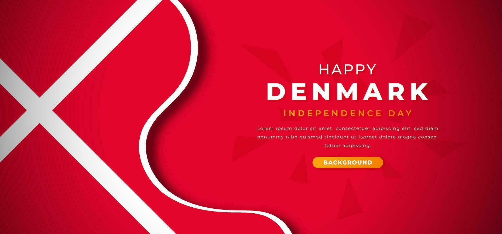 Happy Denmark Independence Day Design Paper Cut Shapes Background Illustration for Poster, Banner, Advertising, Greeting Card vector