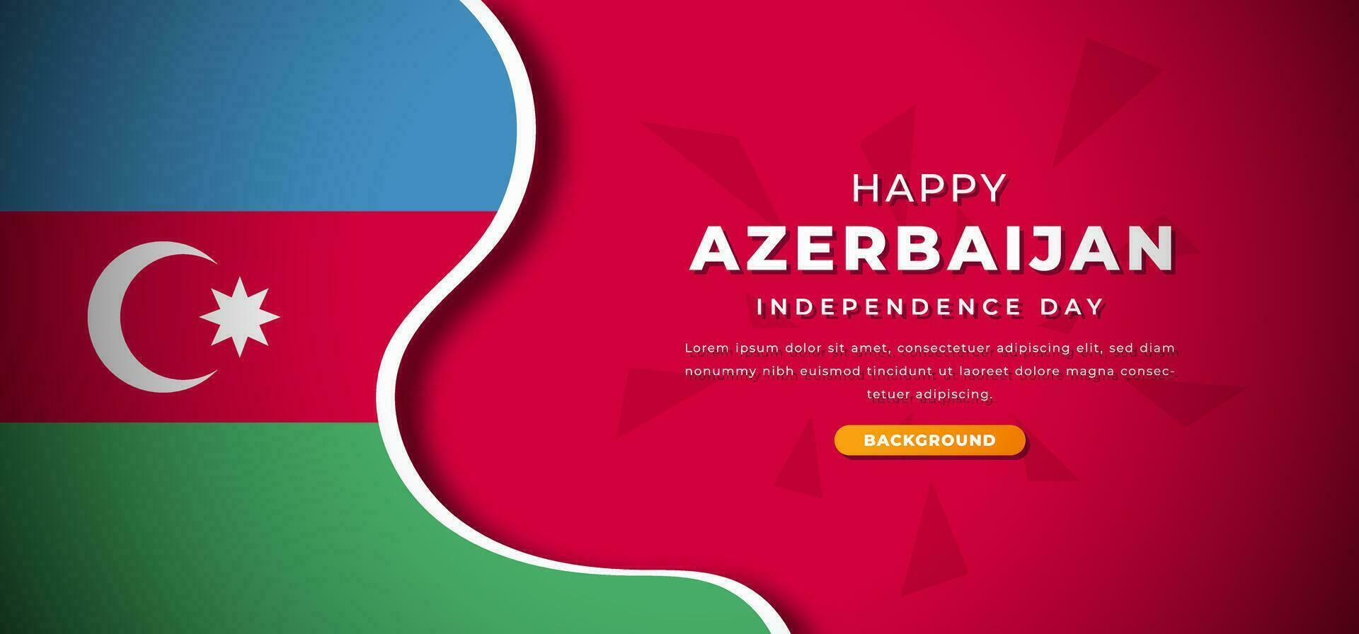Happy Azerbaijan Independence Day Design Paper Cut Shapes Background Illustration for Poster, Banner, Advertising, Greeting Card vector
