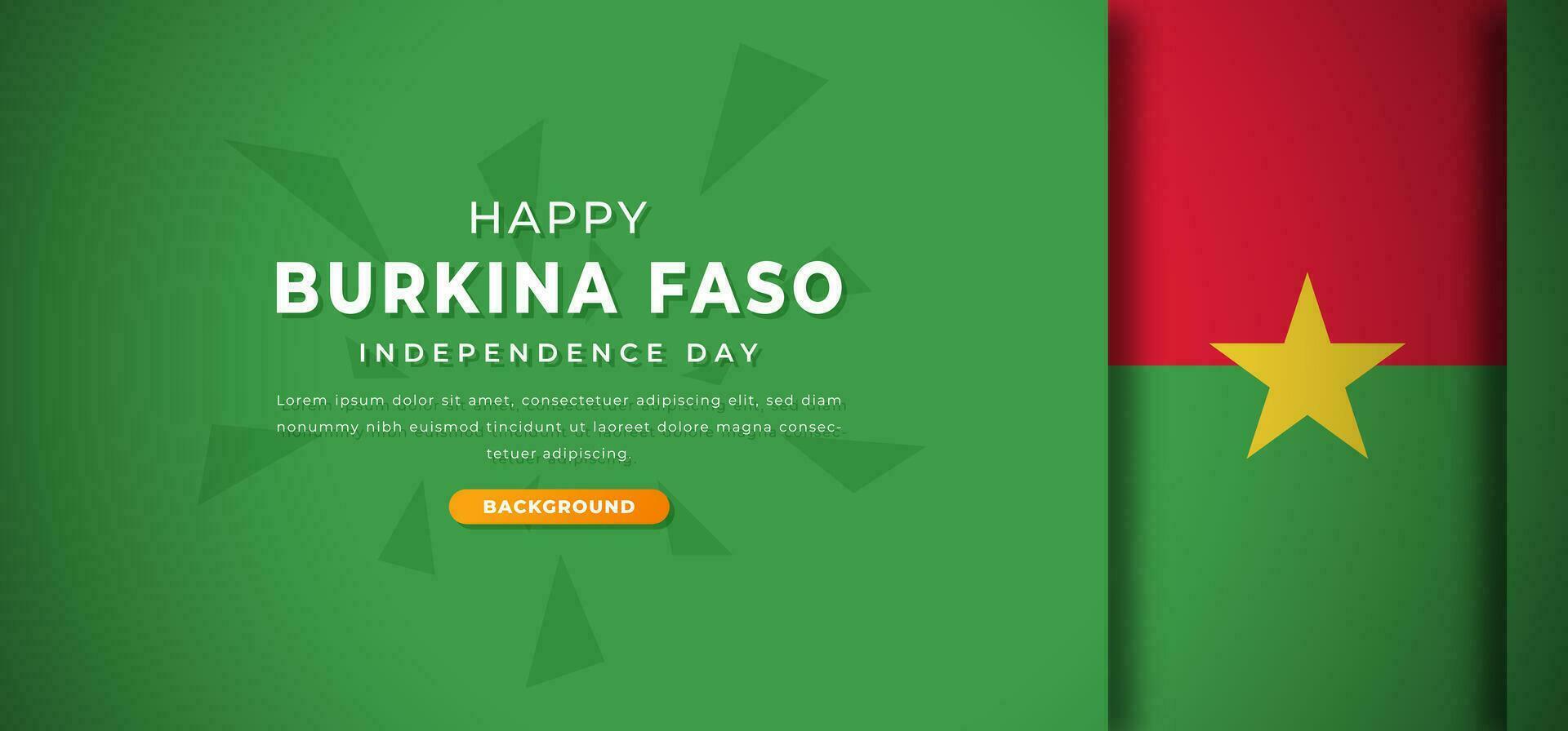 Happy Burkina Faso Independence Day Design Paper Cut Shapes Background Illustration for Poster, Banner, Advertising, Greeting Card vector