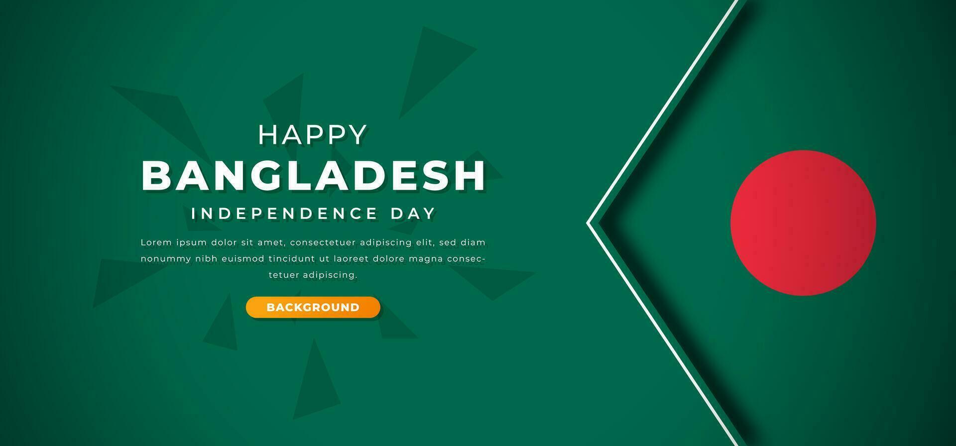 Happy Bangladesh Independence Day Design Paper Cut Shapes Background Illustration for Poster, Banner, Advertising, Greeting Card vector