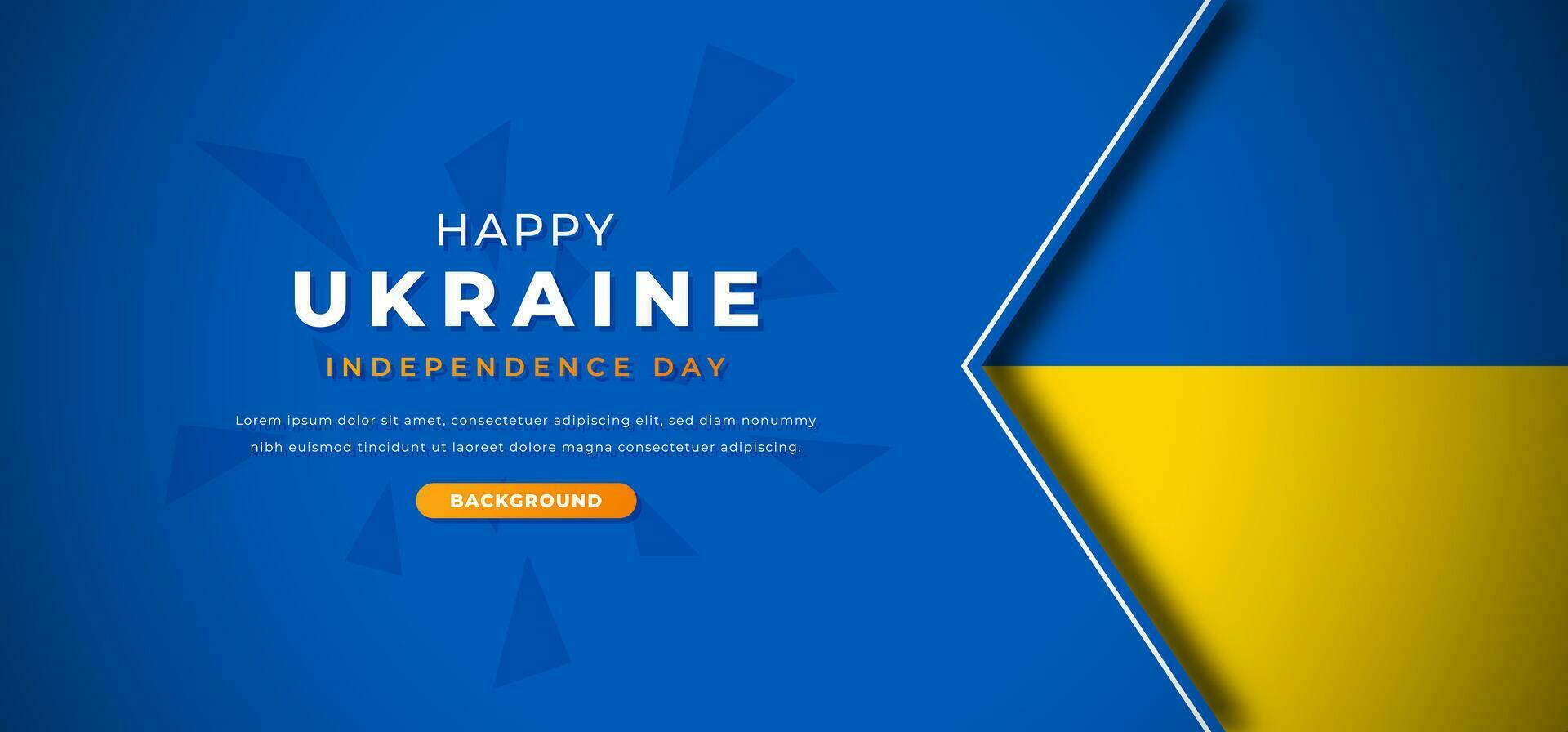 Happy Ukraine Independence Day Design Paper Cut Shapes Background Illustration for Poster, Banner, Advertising, Greeting Card vector