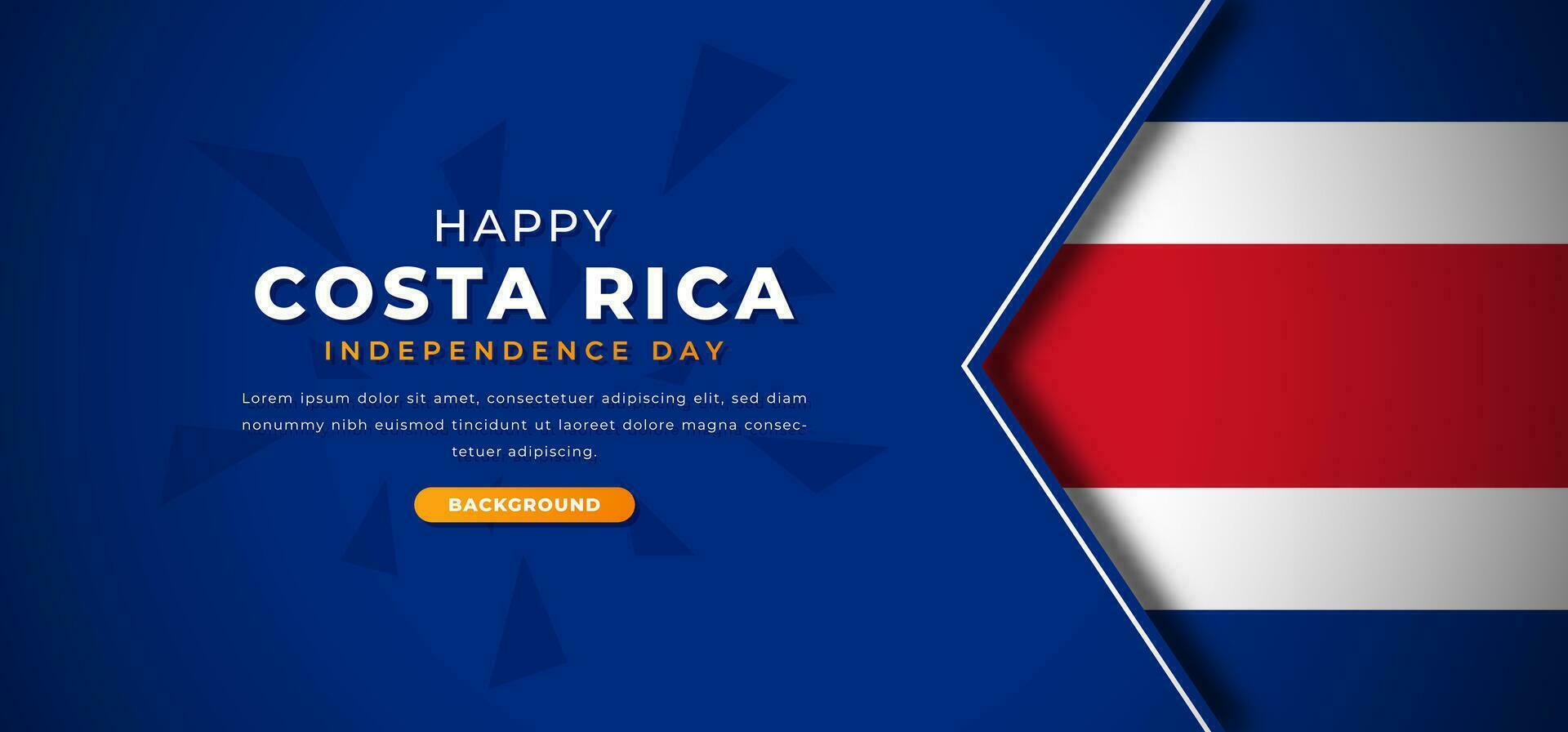 contento costa rica independencia día diseño papel cortar formas antecedentes ilustración para póster, bandera, publicidad, saludo tarjeta vector