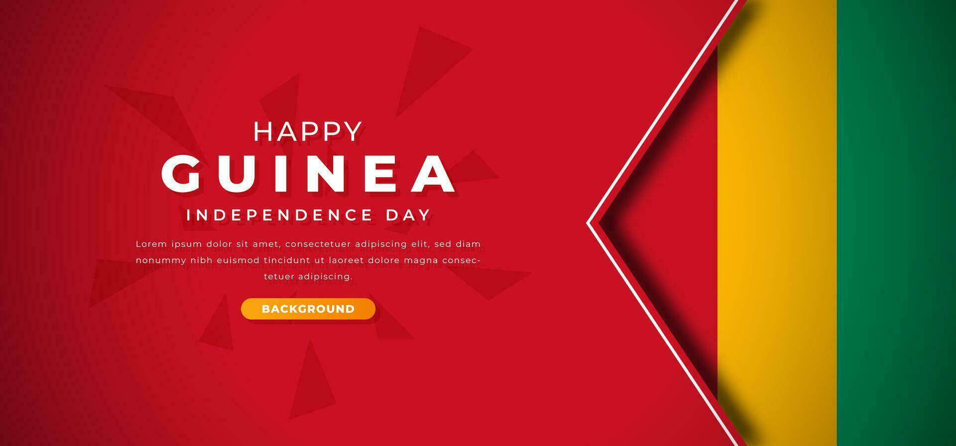 Happy Guinea Independence Day Design Paper Cut Shapes Background Illustration for Poster, Banner, Advertising, Greeting Card vector