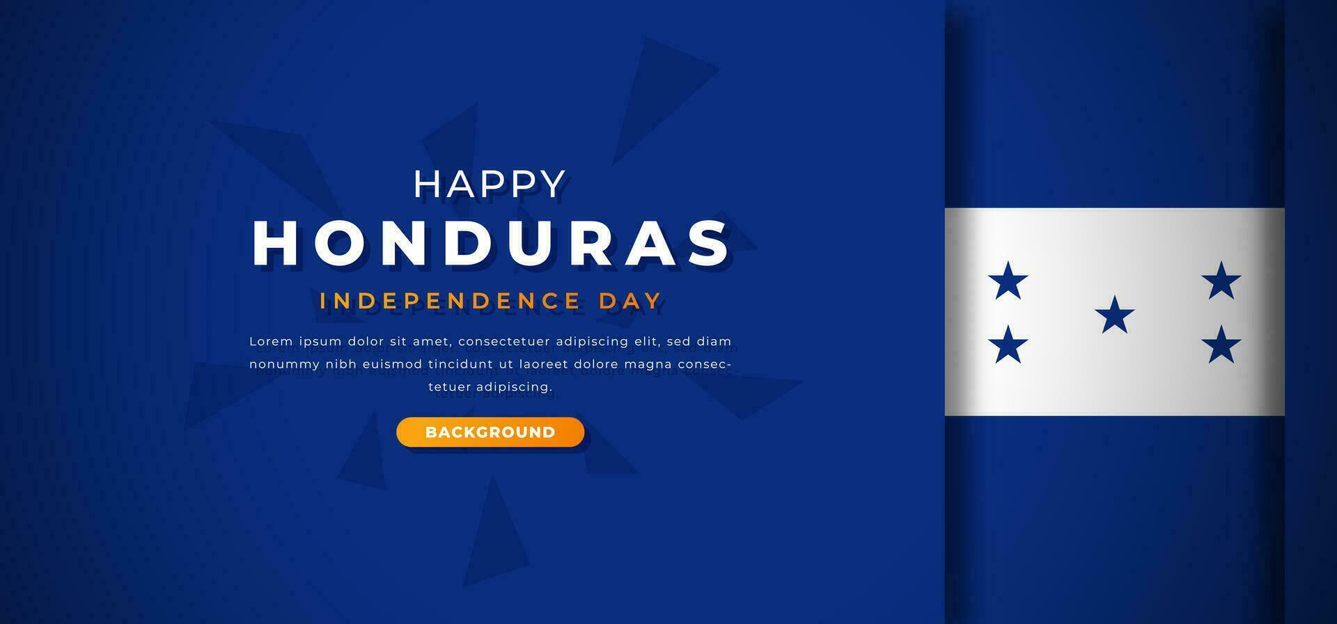 Happy Honduras Independence Day Design Paper Cut Shapes Background Illustration for Poster, Banner, Advertising, Greeting Card vector
