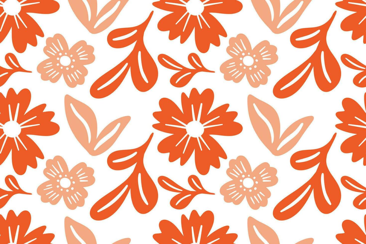 Seamless pattern of various flowers hand drawn for fabric print vector