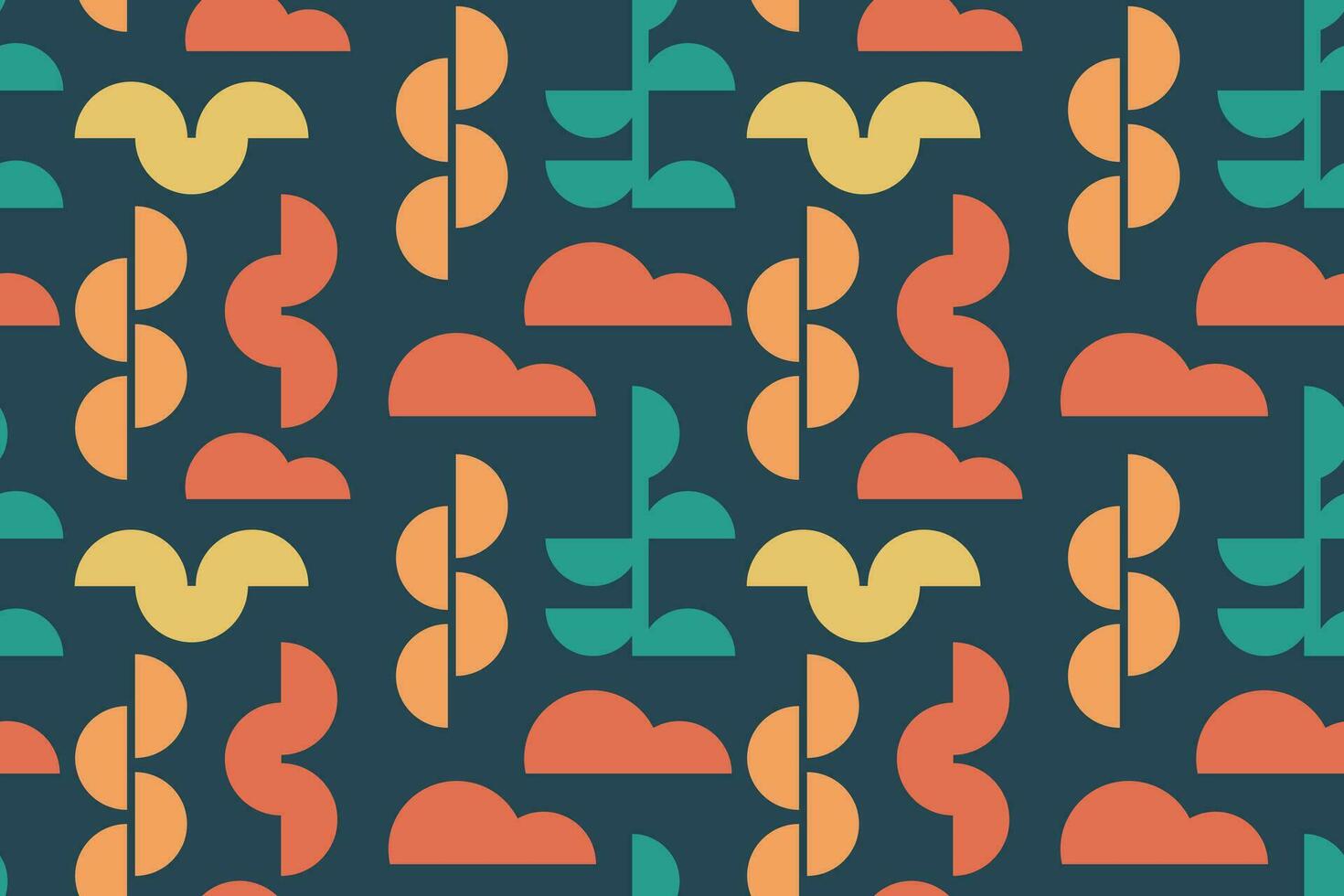 Abstract shapes vintage color seamless pattern vector