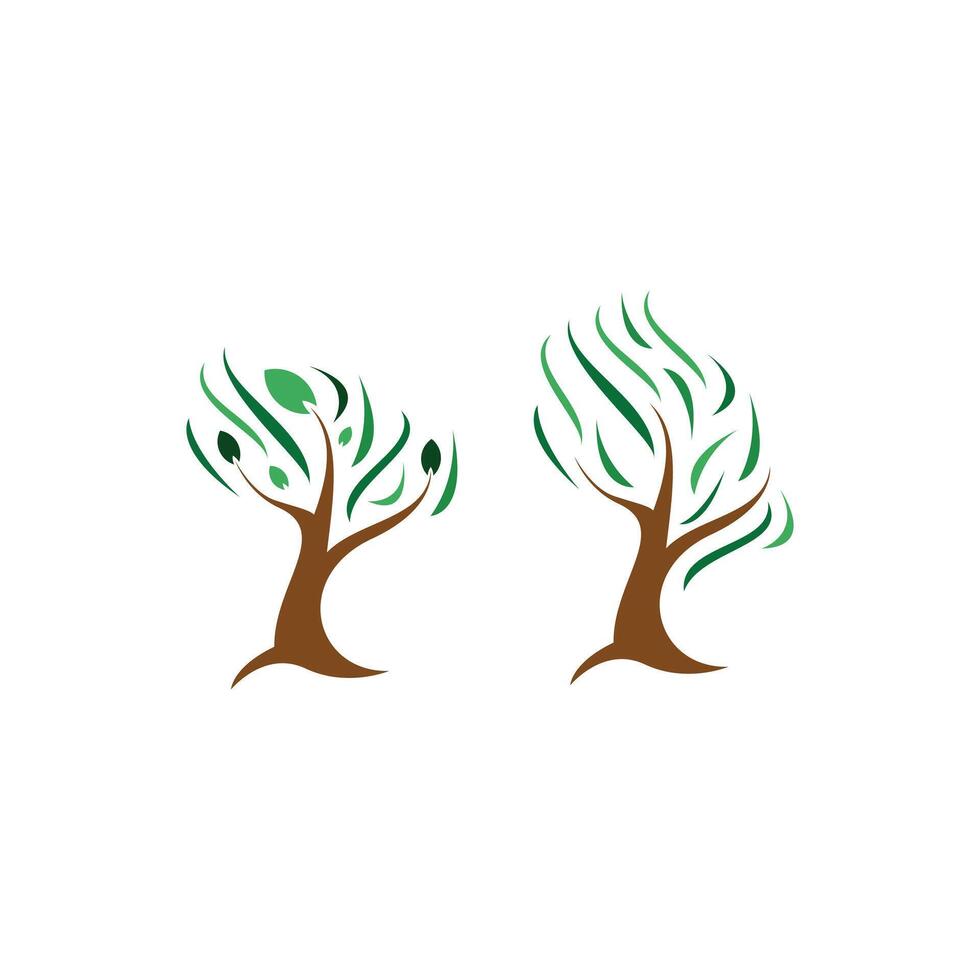 conjunto de árbol logo icono modelo vector