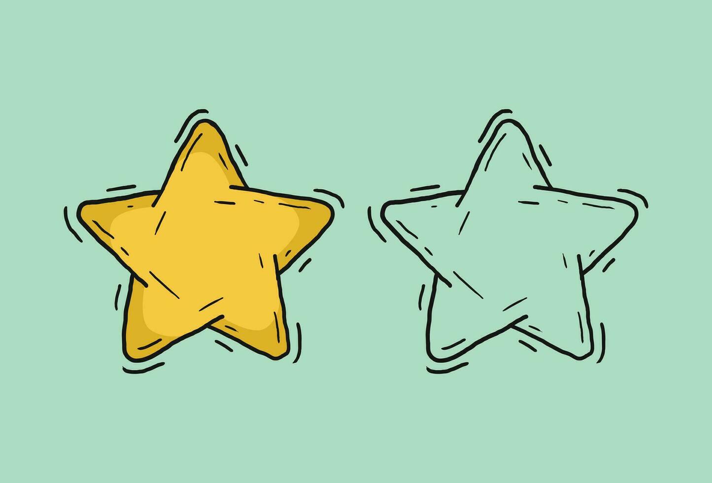 star illustration handrawn icon vector template