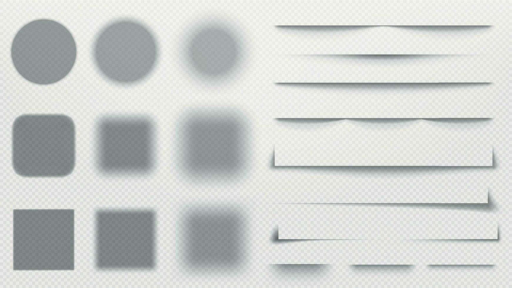 Realistic shadows dividers. Line shadow, transparent overlay template ...
