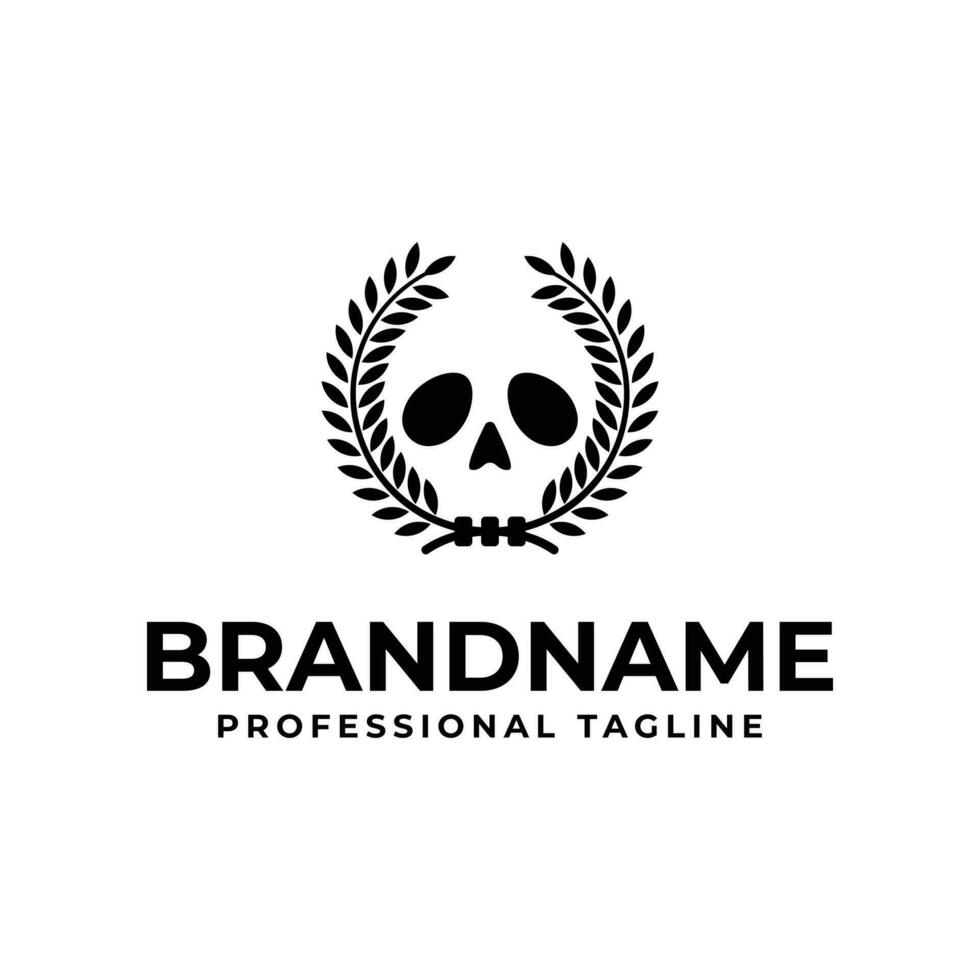 Skull laurel Logo, suitable for any business related to Skull and laurel. vector