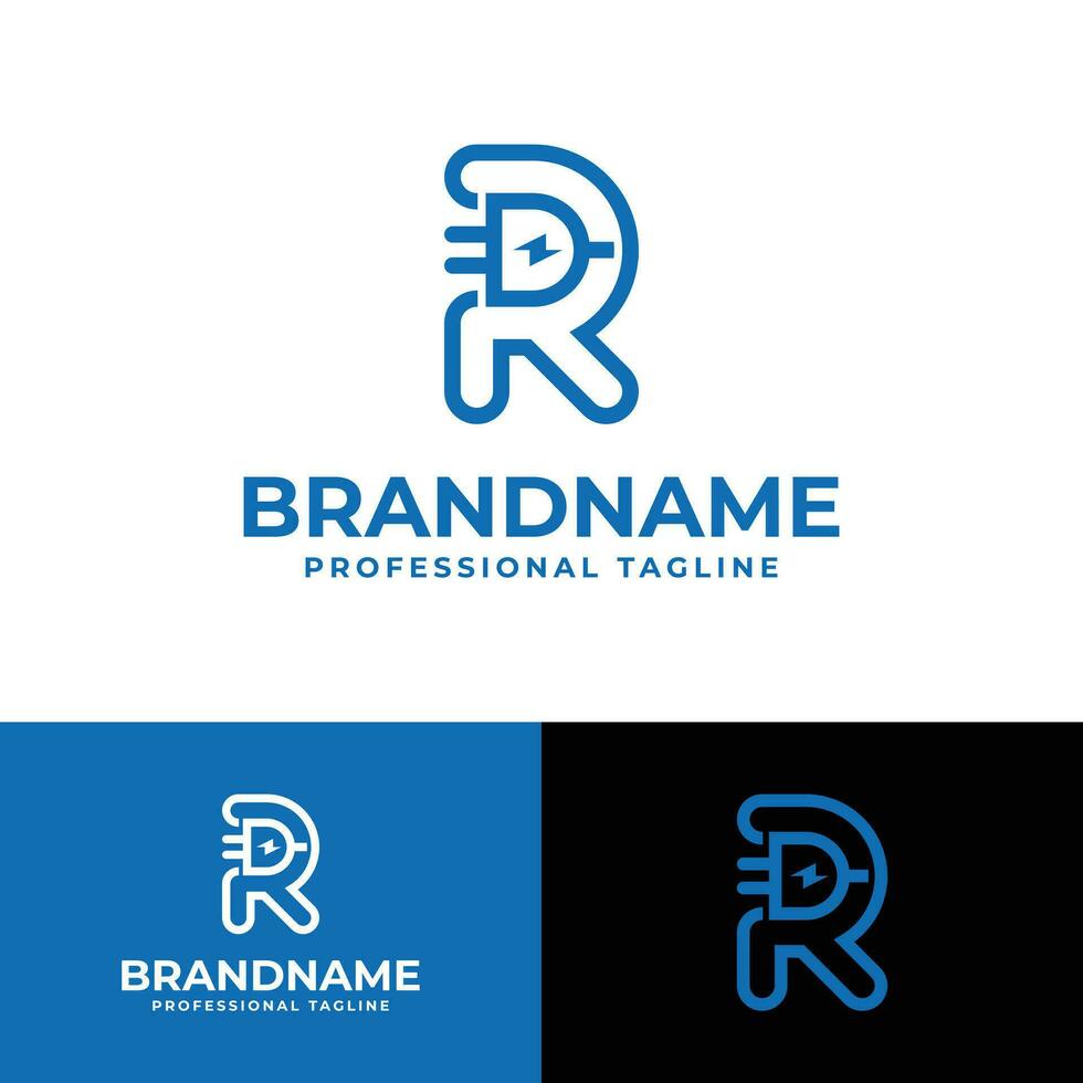 Letter R Plug Logo, suitable for any business related to Plug with R initial. vector