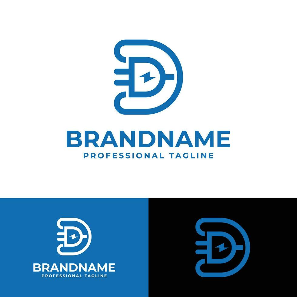 Letter D Plug Logo, suitable for any business related to Plug with D initial. vector
