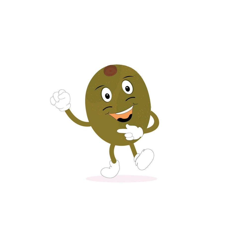 kiwi Fruta sonrisas linda dibujos animados emoticonos emoji iconos kiwi personaje con un frio cara y Gafas de sol. Perfecto para niños, mercancías y pegatina, bandera promoción vector