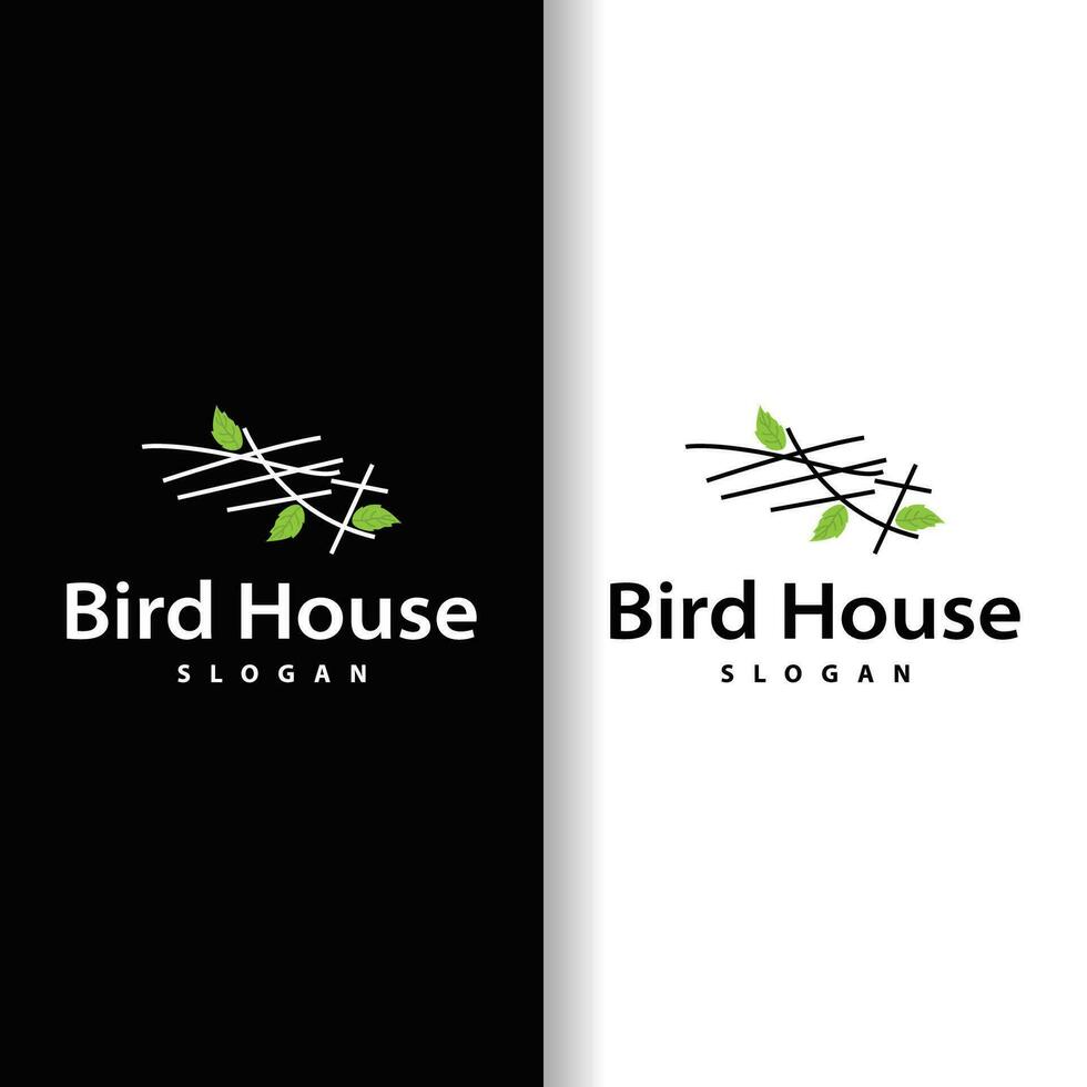 pájaro nido logo, pájaro casa abrigo vector, moderno línea Clásico diseño minimalista estilo símbolo modelo vector