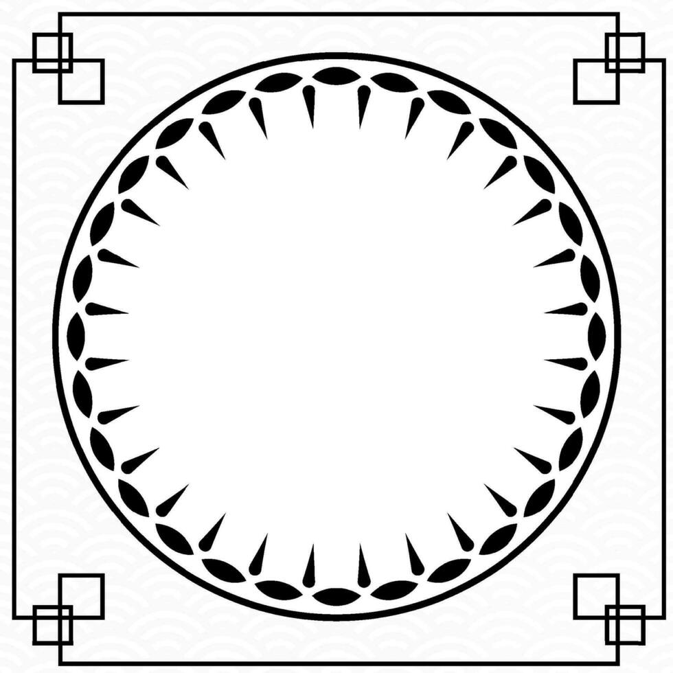 chino marco con oriental asiático con negro color elementos en blanco color antecedentes vector