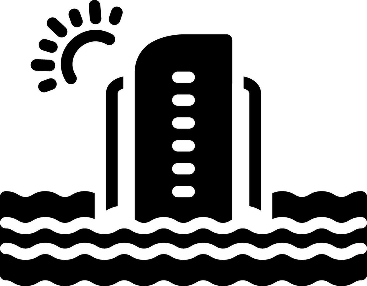 solid icon for offshore vector