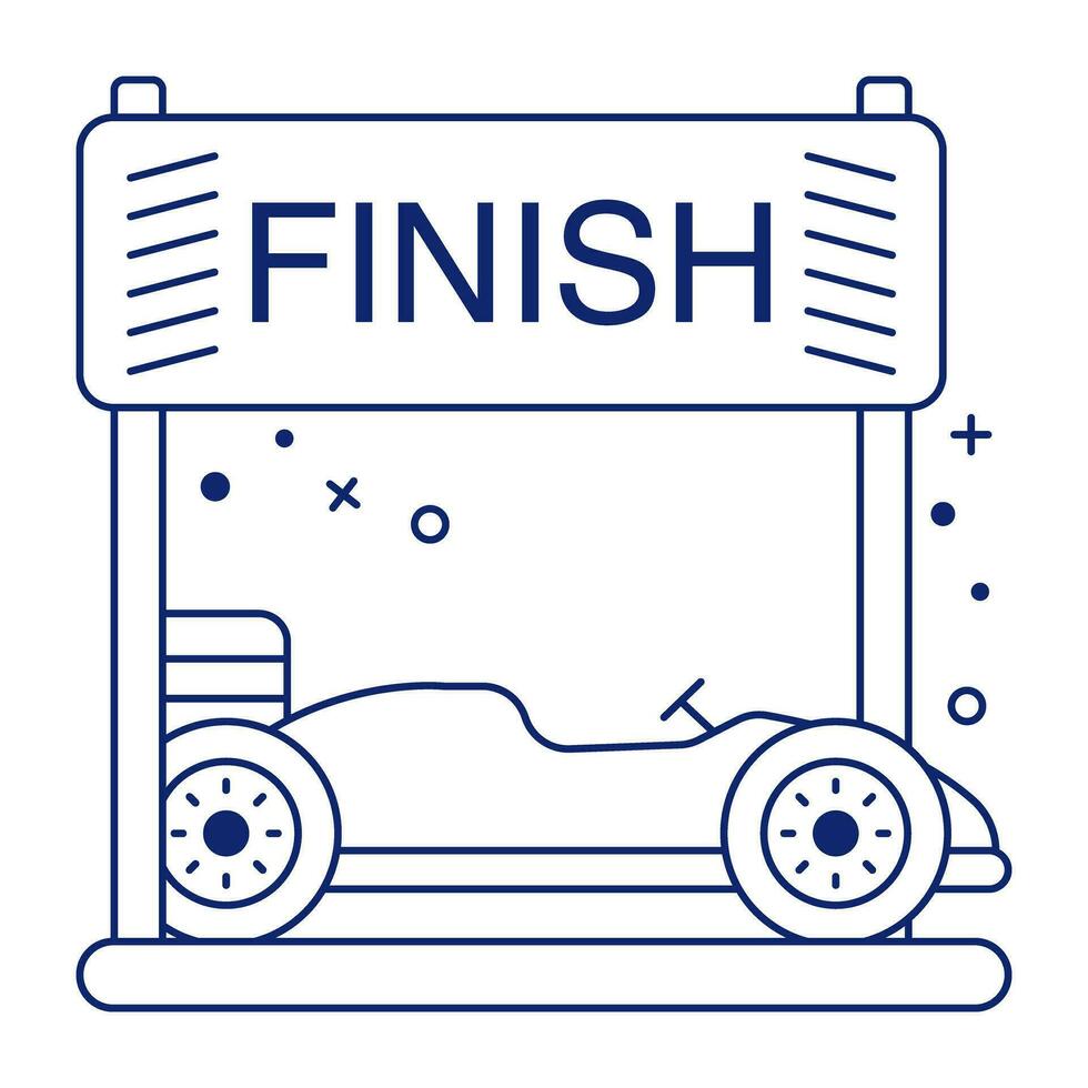 An icon design of finish line vector