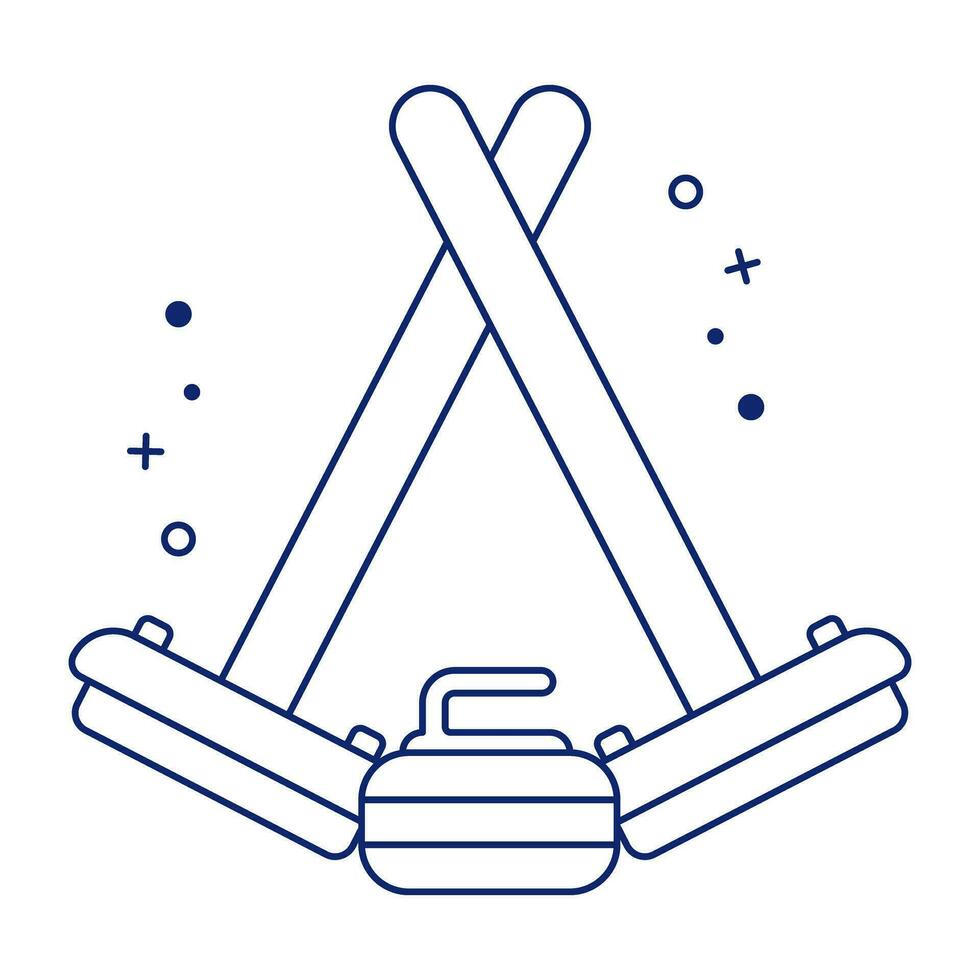 Trendy vector design of curling rock