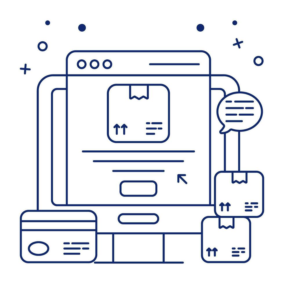 An icon design of online parcel vector