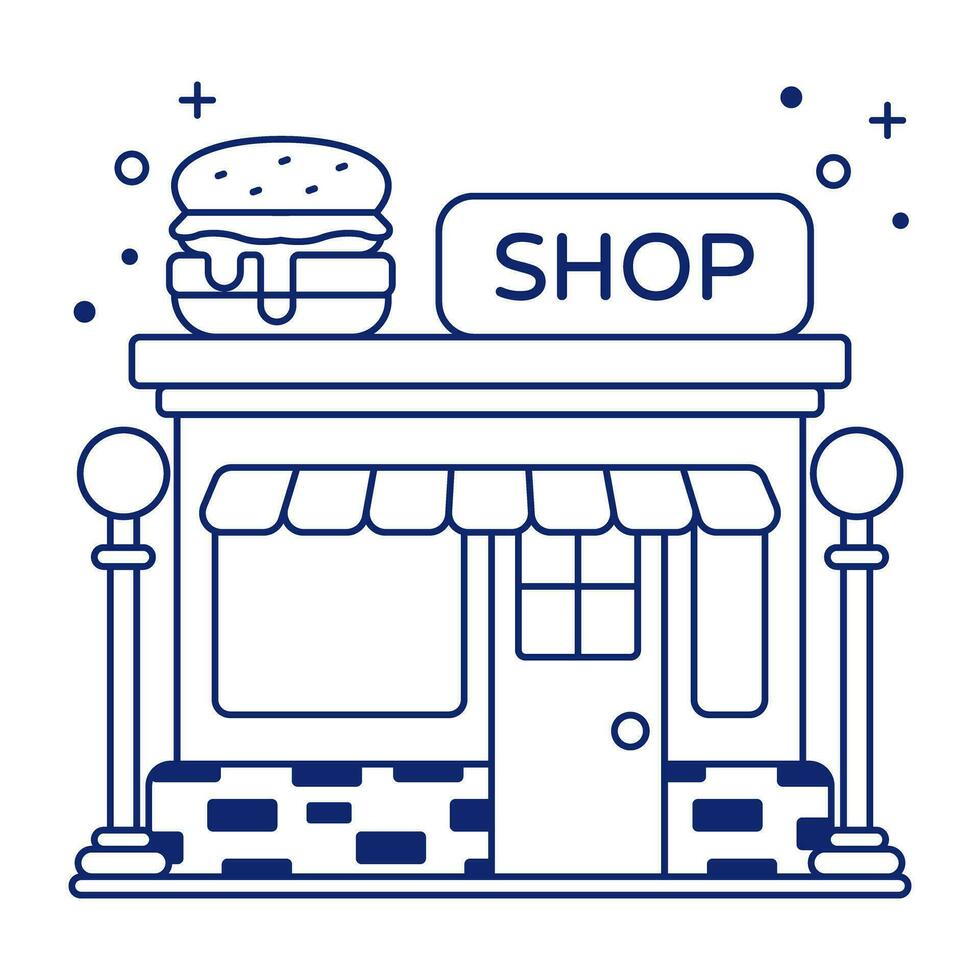 A trendy design icon of burger shop vector