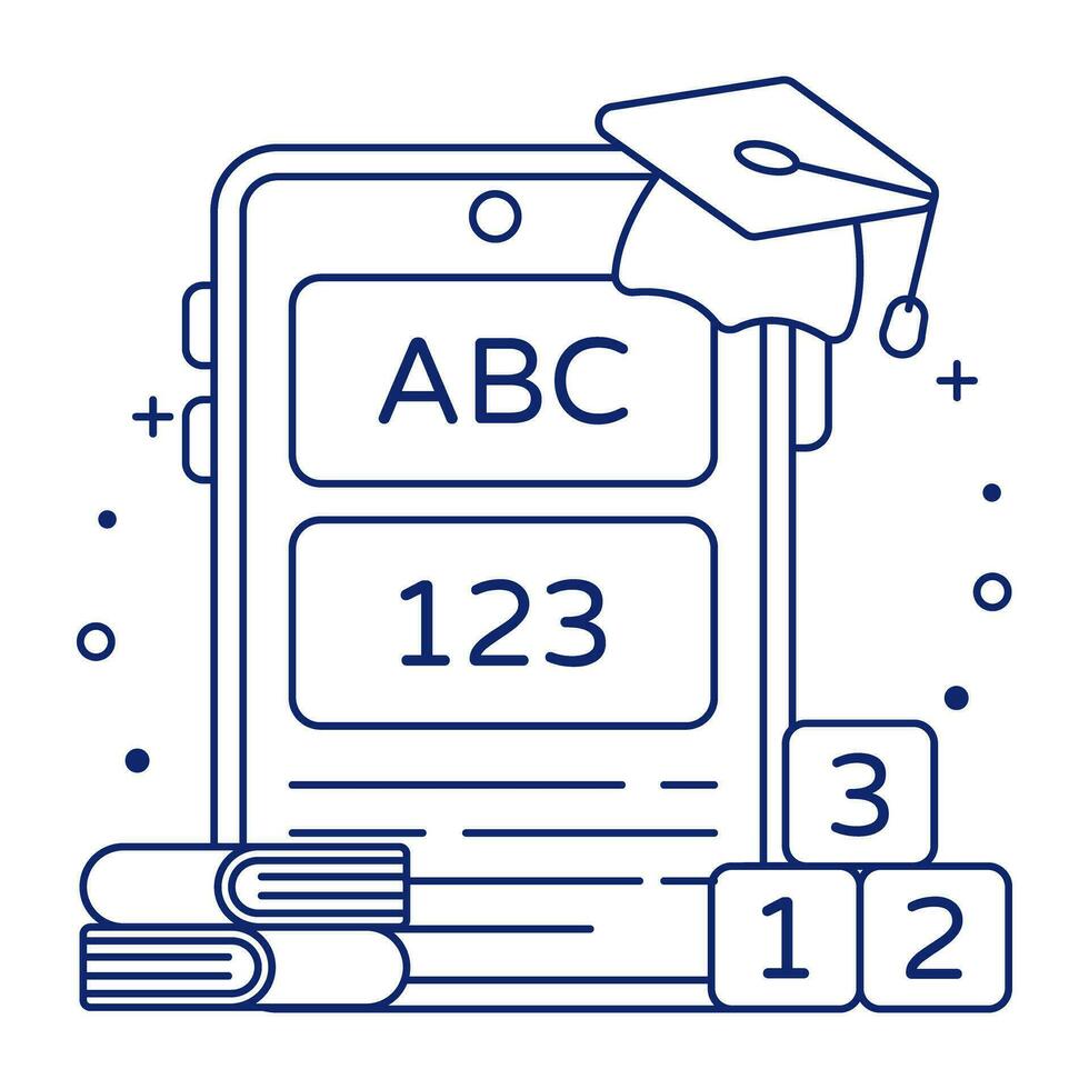 A linear design icon of basic learning vector