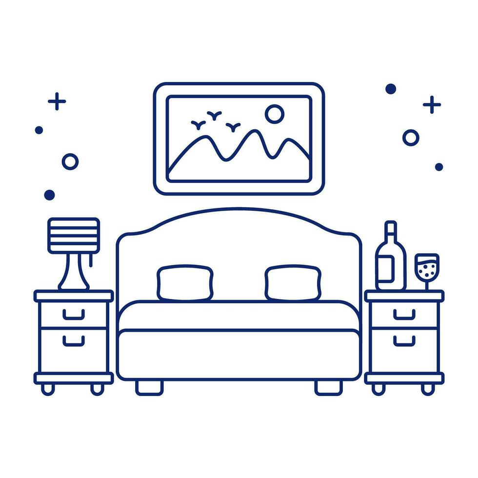 icono de descarga premium de la cama vector