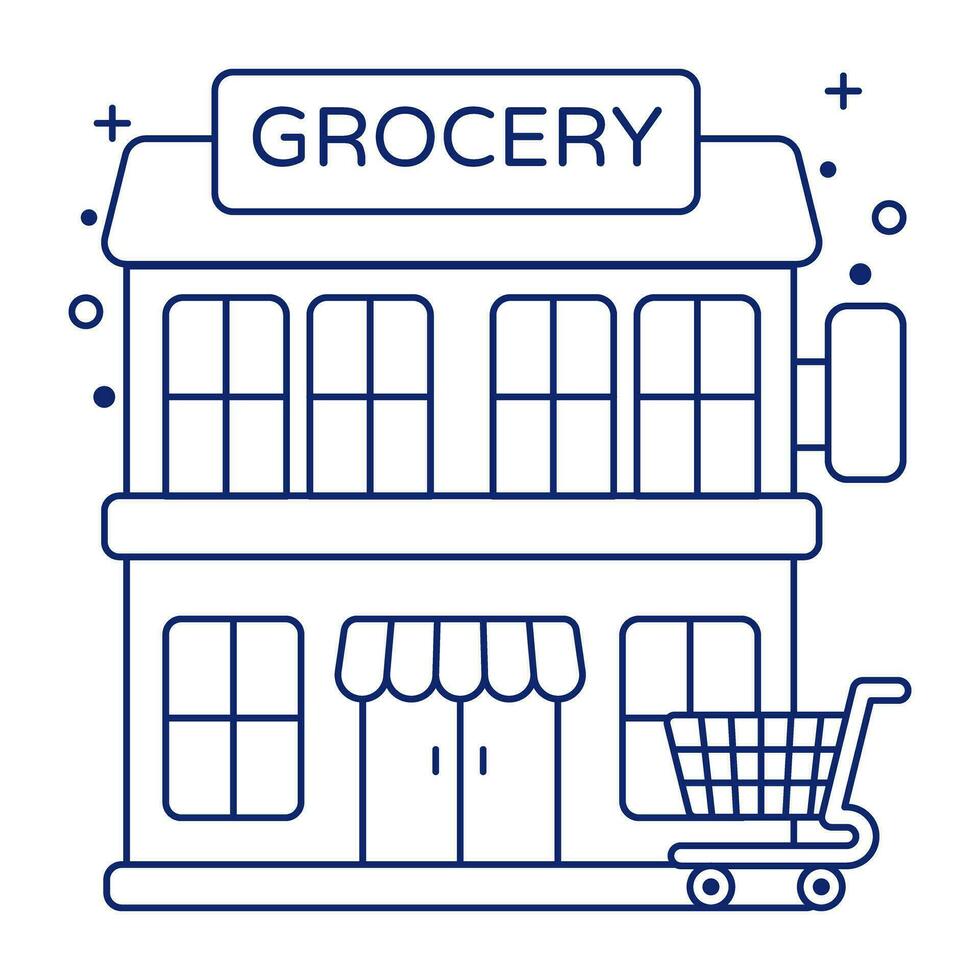 editable diseño icono de tienda de comestibles Tienda vector