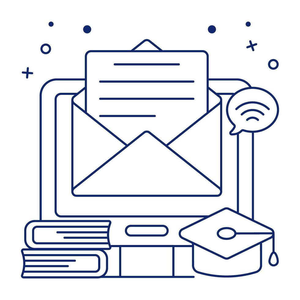 icono de diseño editable del correo educativo vector