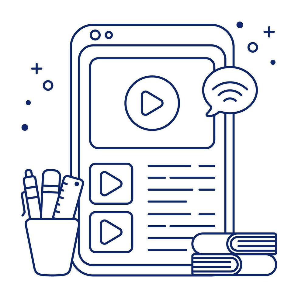 A perfect design icon of mobile video tutorial vector