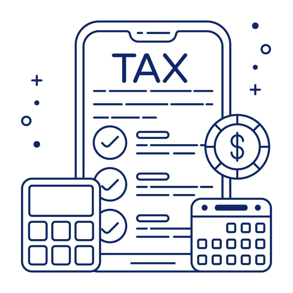 Modem design icon of mobile tax schedule vector