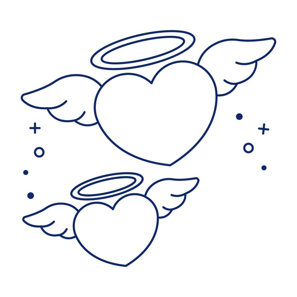 creativo diseño icono de amor alas vector