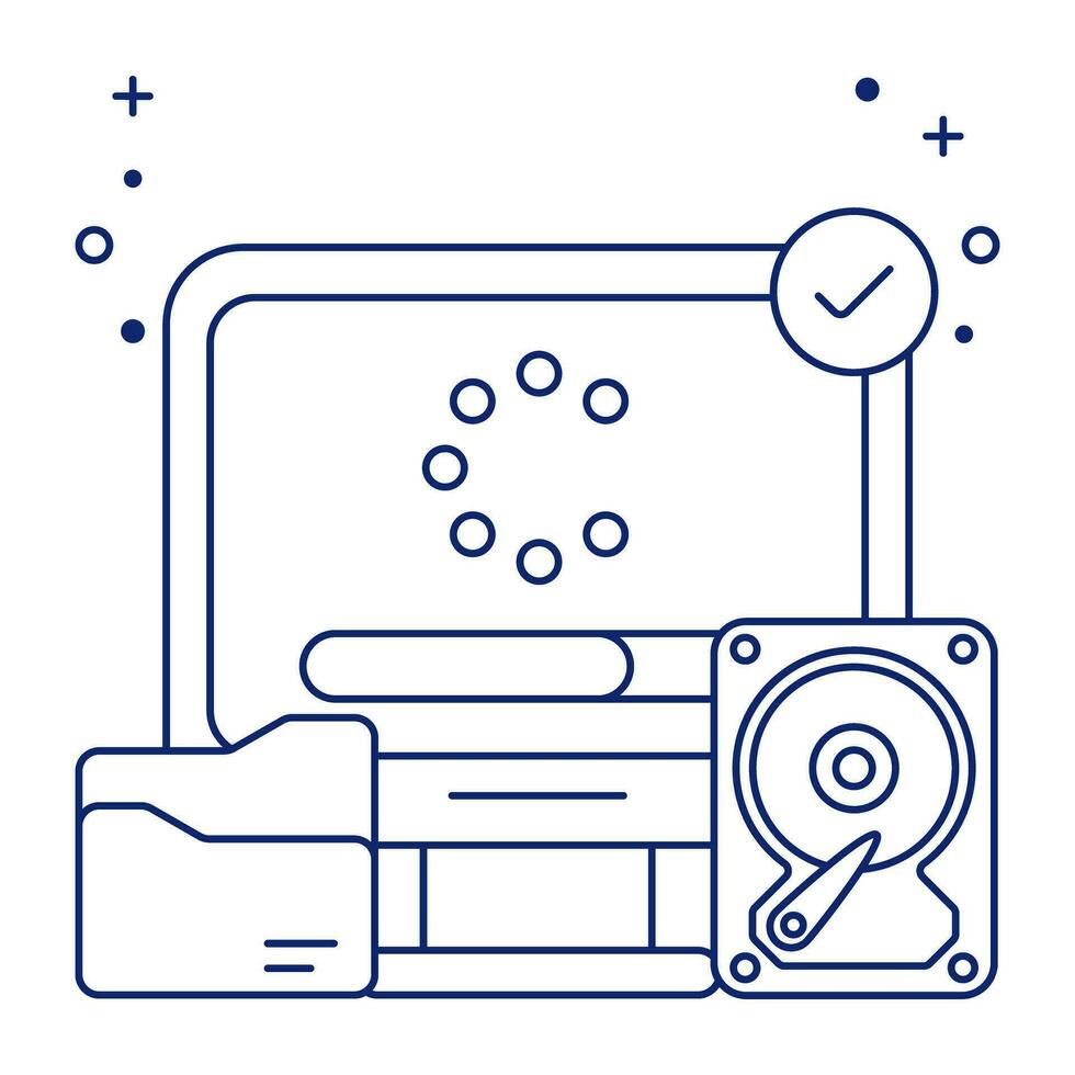 An icon design of system installation vector