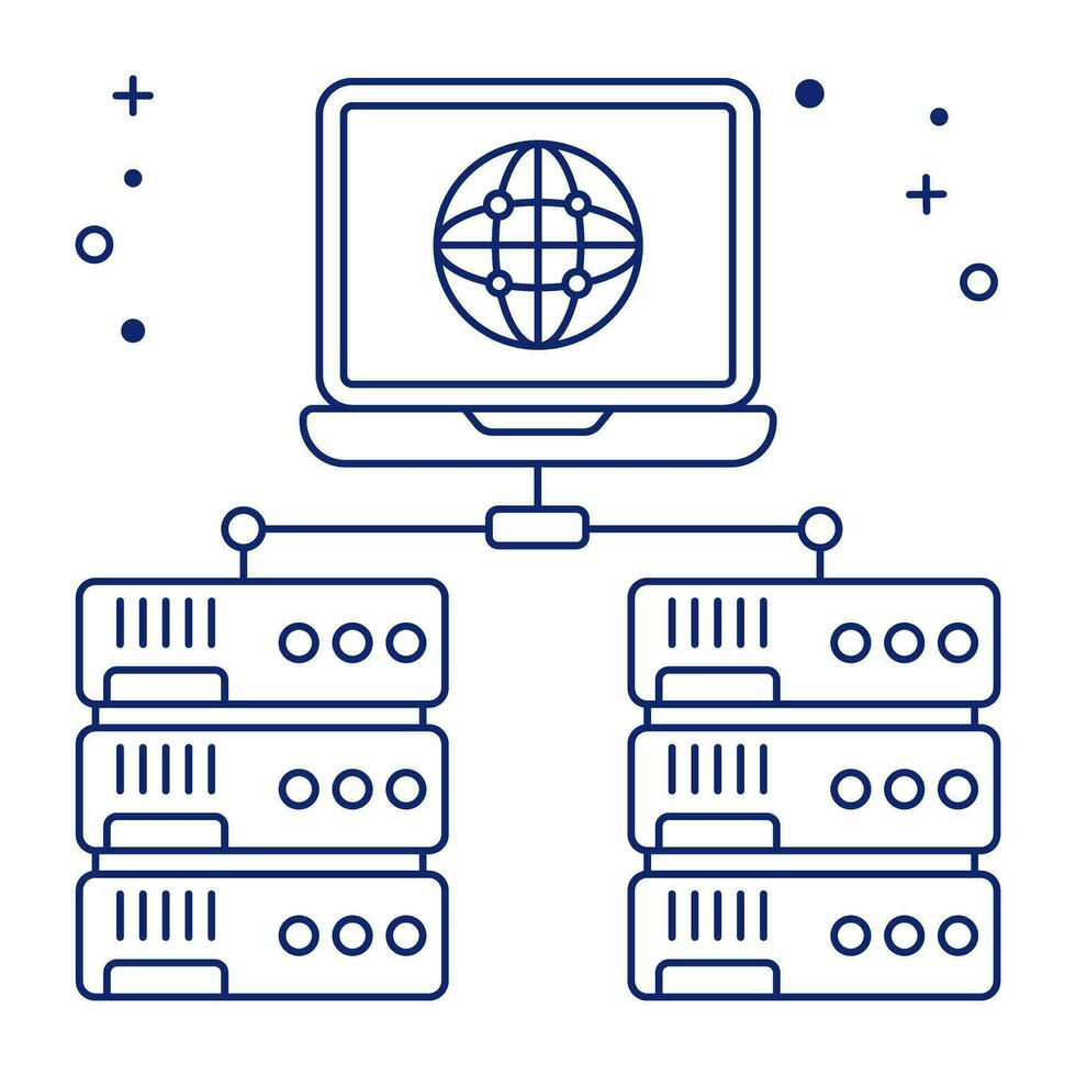 An icon design of system hosting vector