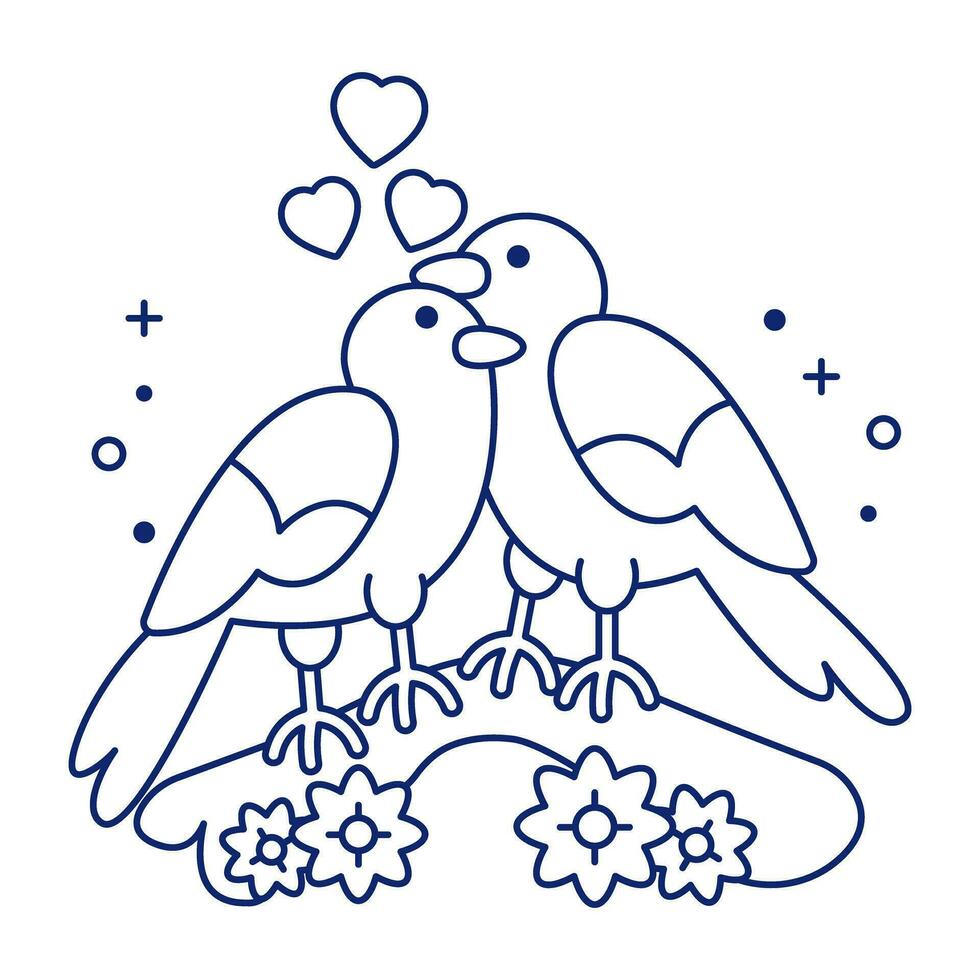 Modem design icon of love birds vector