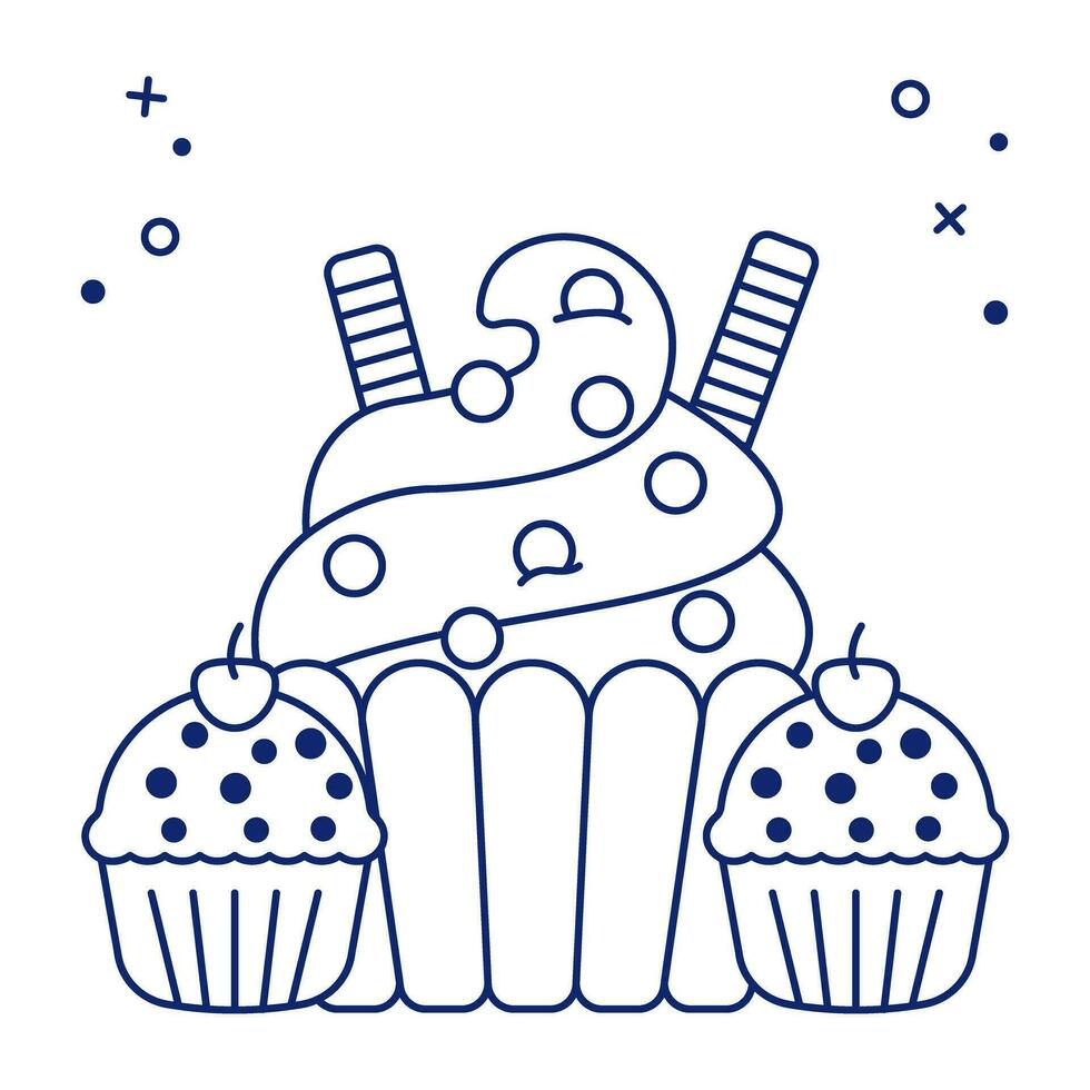 Trendy design icon of cupcakes vector