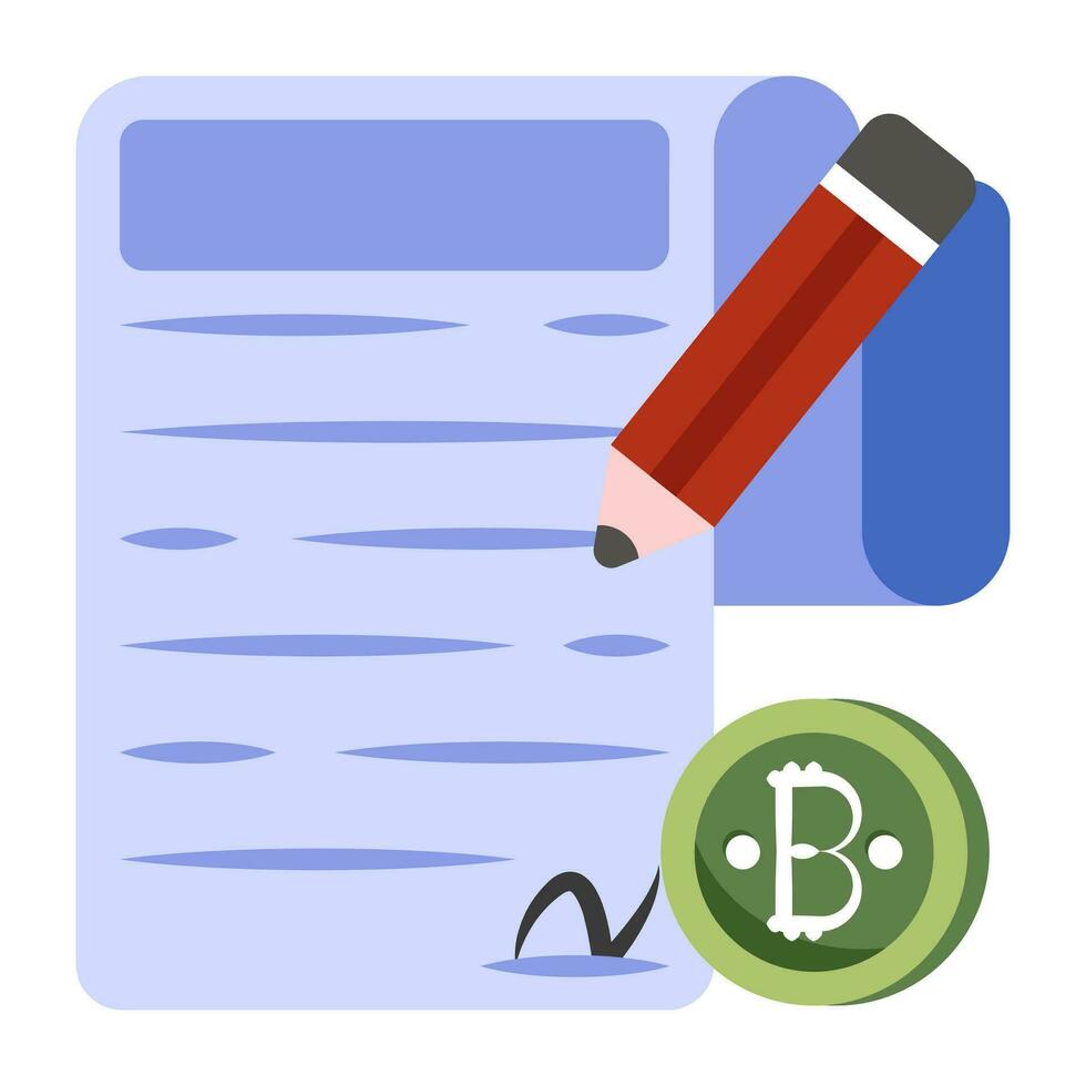 Editable design icon of bitcoin contract vector