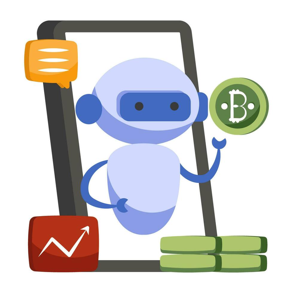 A colored design icon of mobile robot vector