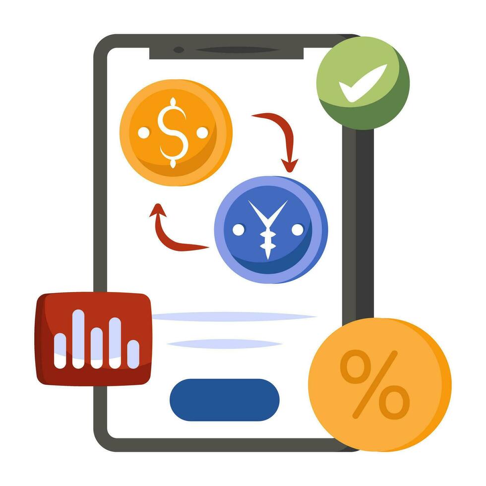 Dollar to yuan, concept of currency exchange vector