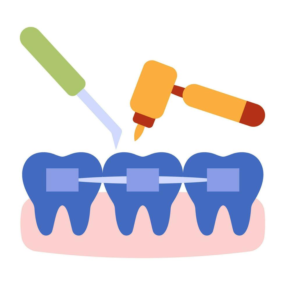 Creative design icon of tooth drilling vector