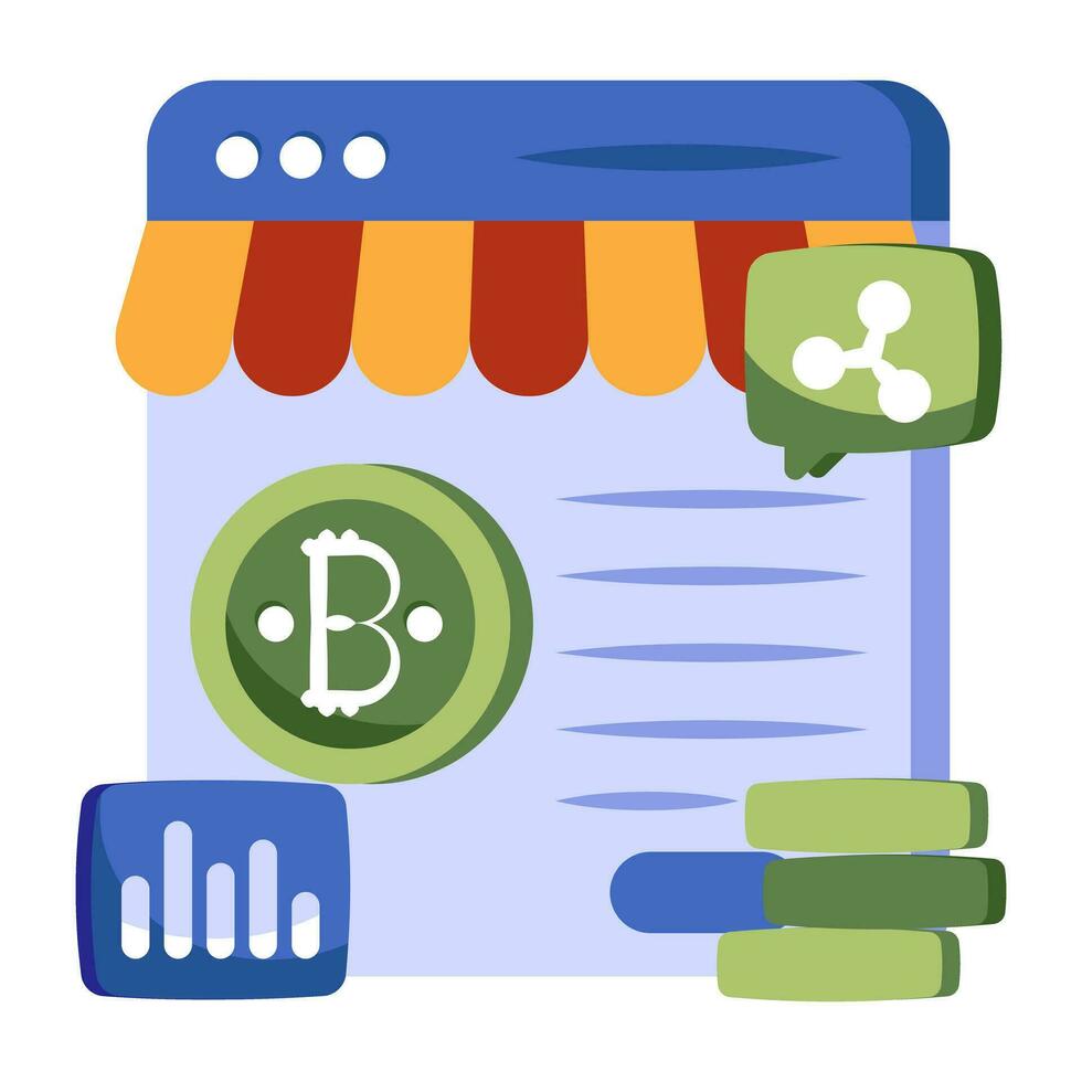 Perfecto diseño icono de bitcoin tienda vector