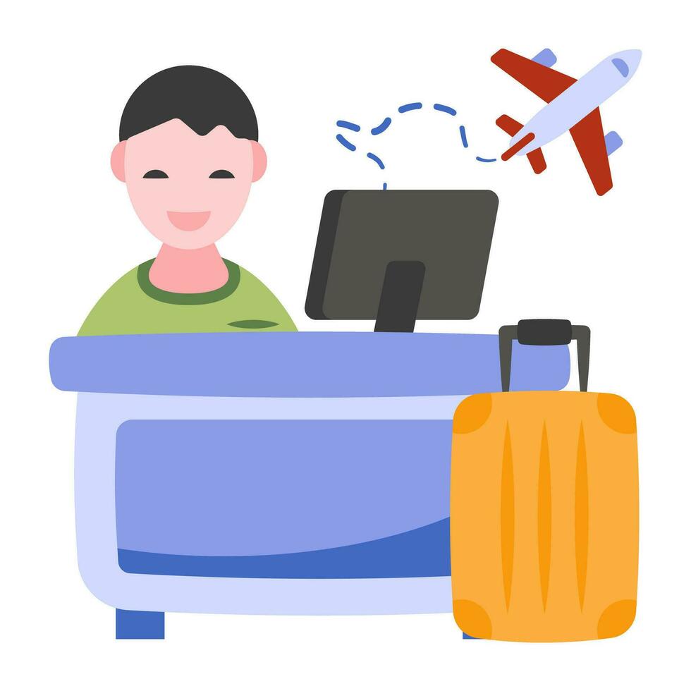A flat design icon of travel agency vector